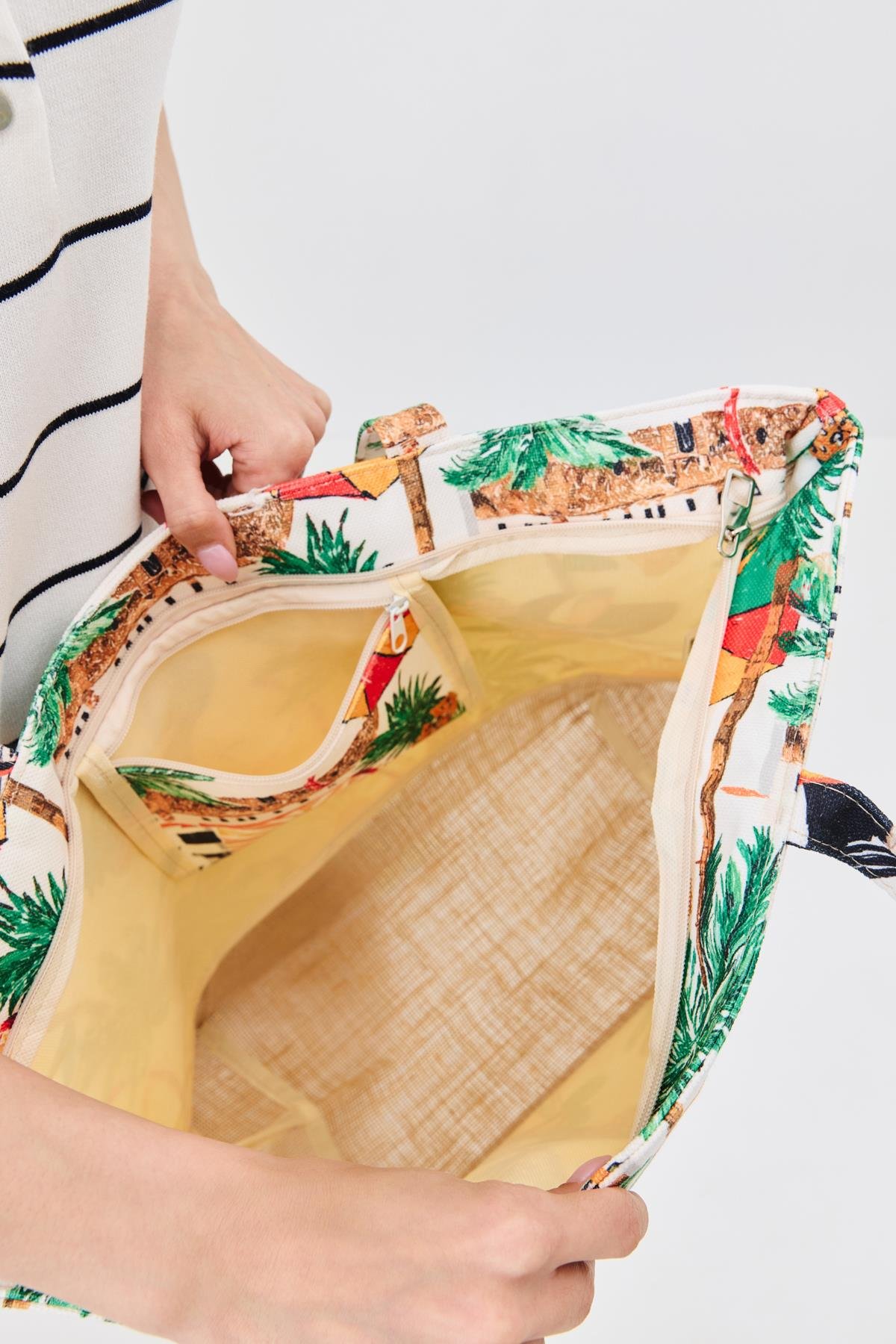 Dijital Baskılı Plaj Çantası Y8670-26 K-07