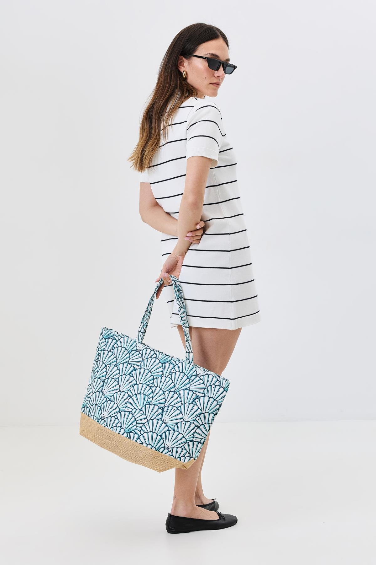 Dijital Baskılı Plaj Çantası Y8670-27 K-06