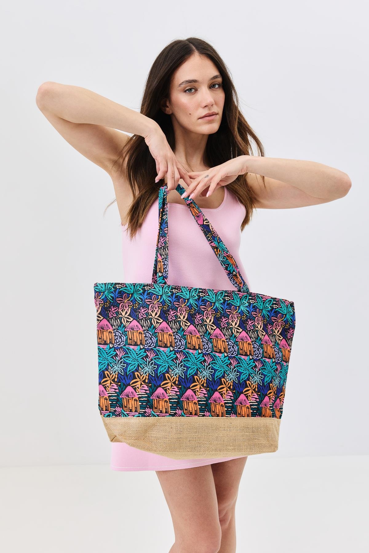 Dijital Baskılı Plaj Çantası Y8670-27 K-07