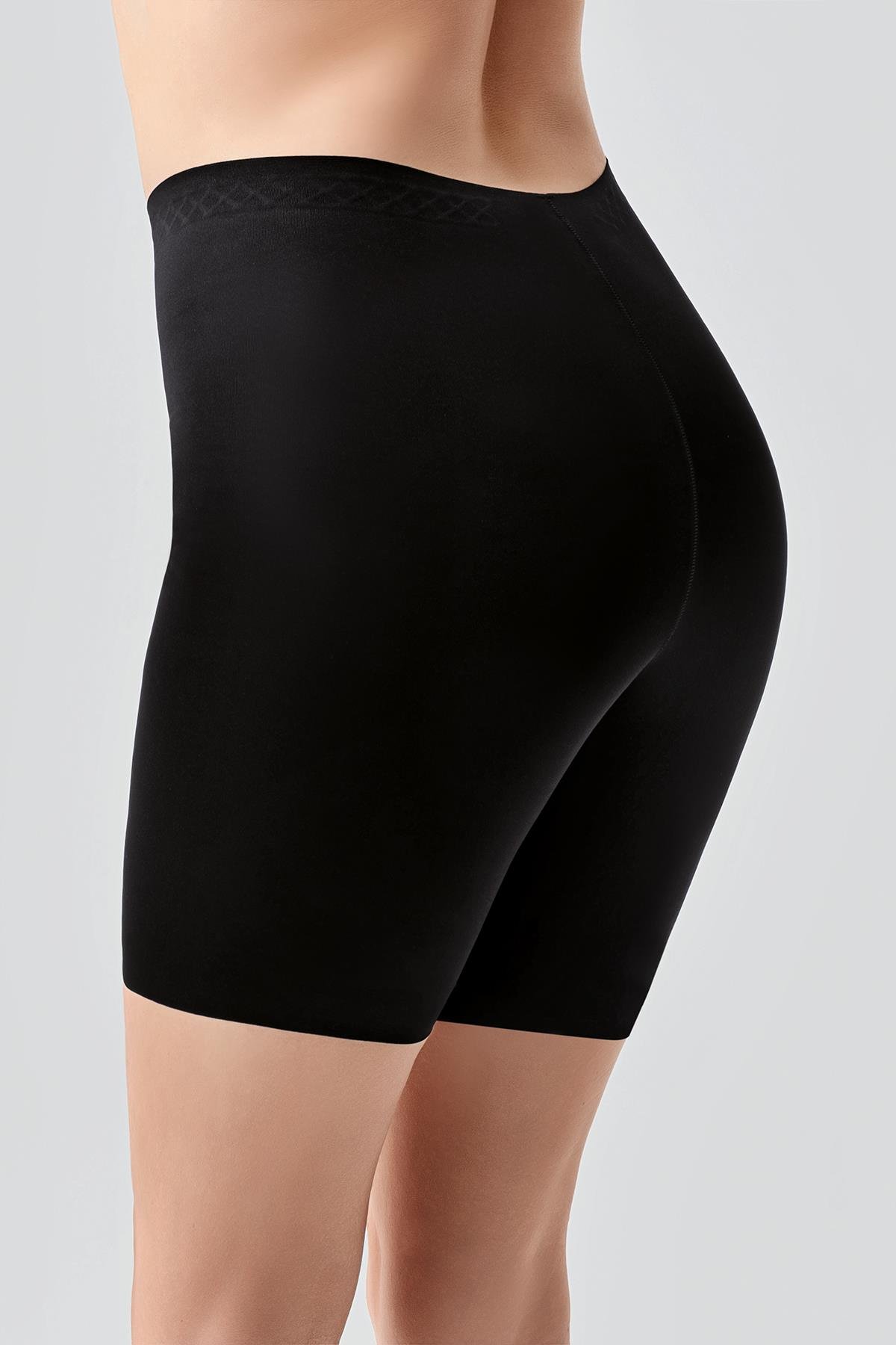 Dikişsiz Toparlayıcı Yüksek Bel Lazer Kesim Şortlu Korse 9209 Siyah