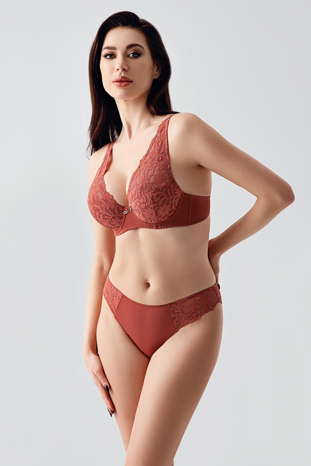 Dolgusuz Sütyen Takım C14156 Kiremit