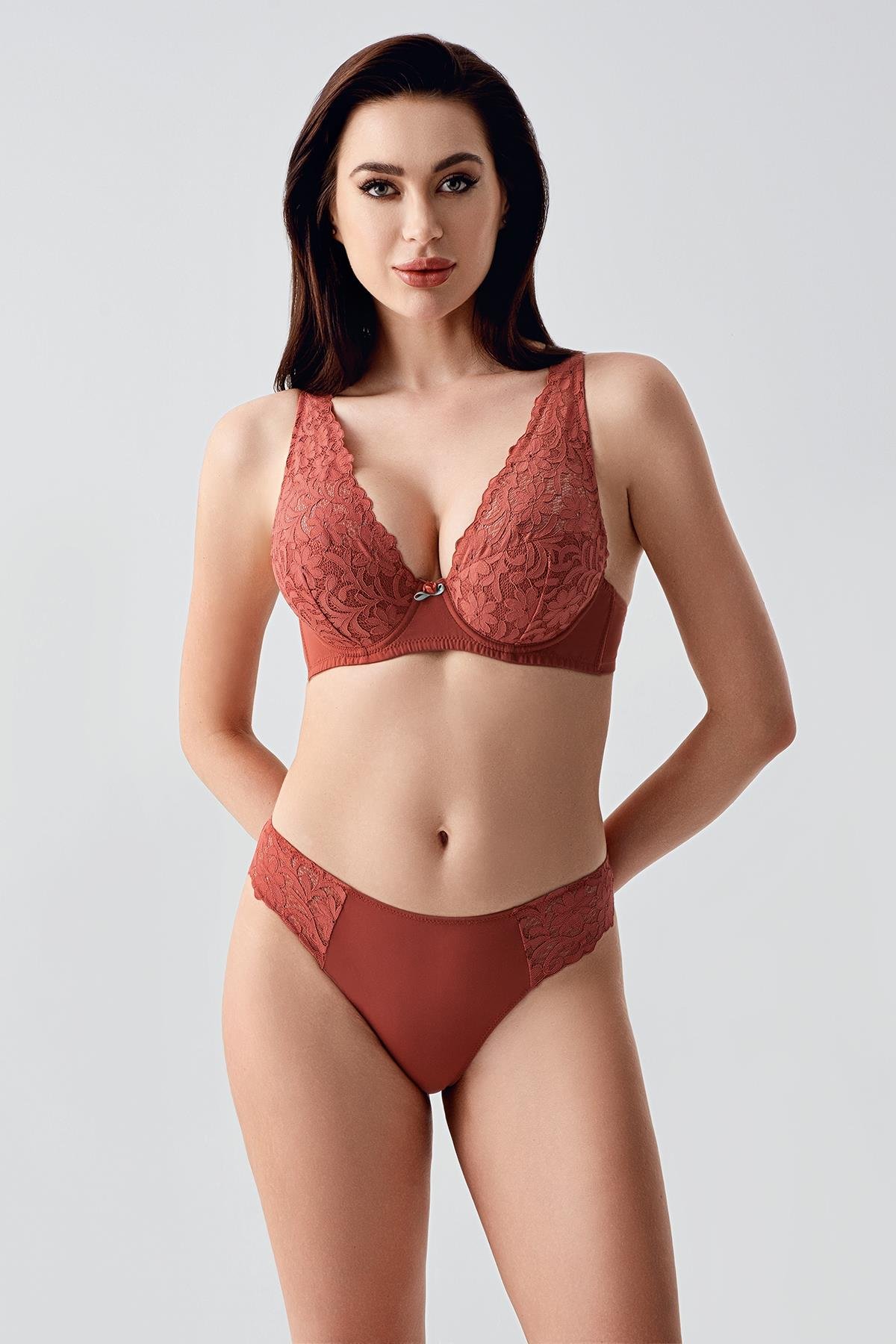 Dolgusuz Sütyen Takım C14156 Kiremit