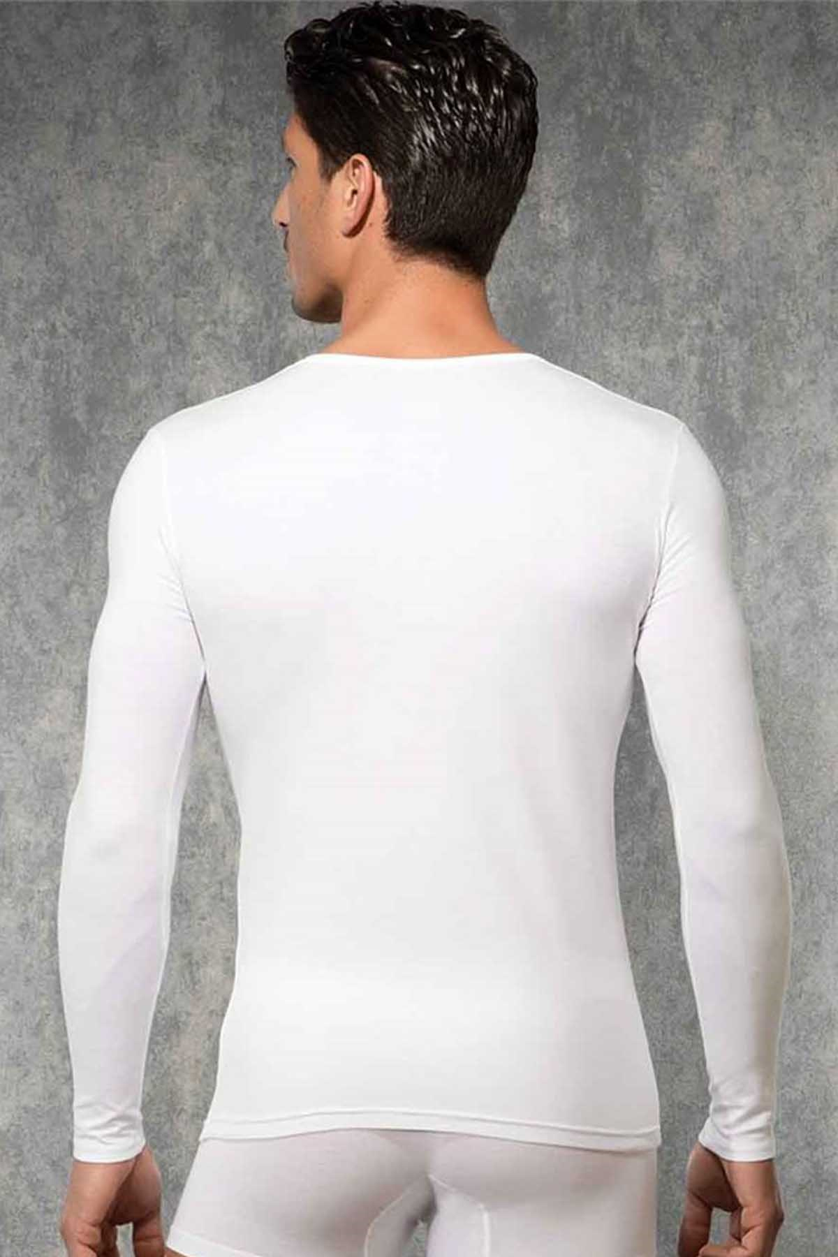 Doreanse 2980-2985 Erkek Termal V Yaka Uzun Kol T-Shirt Ekru