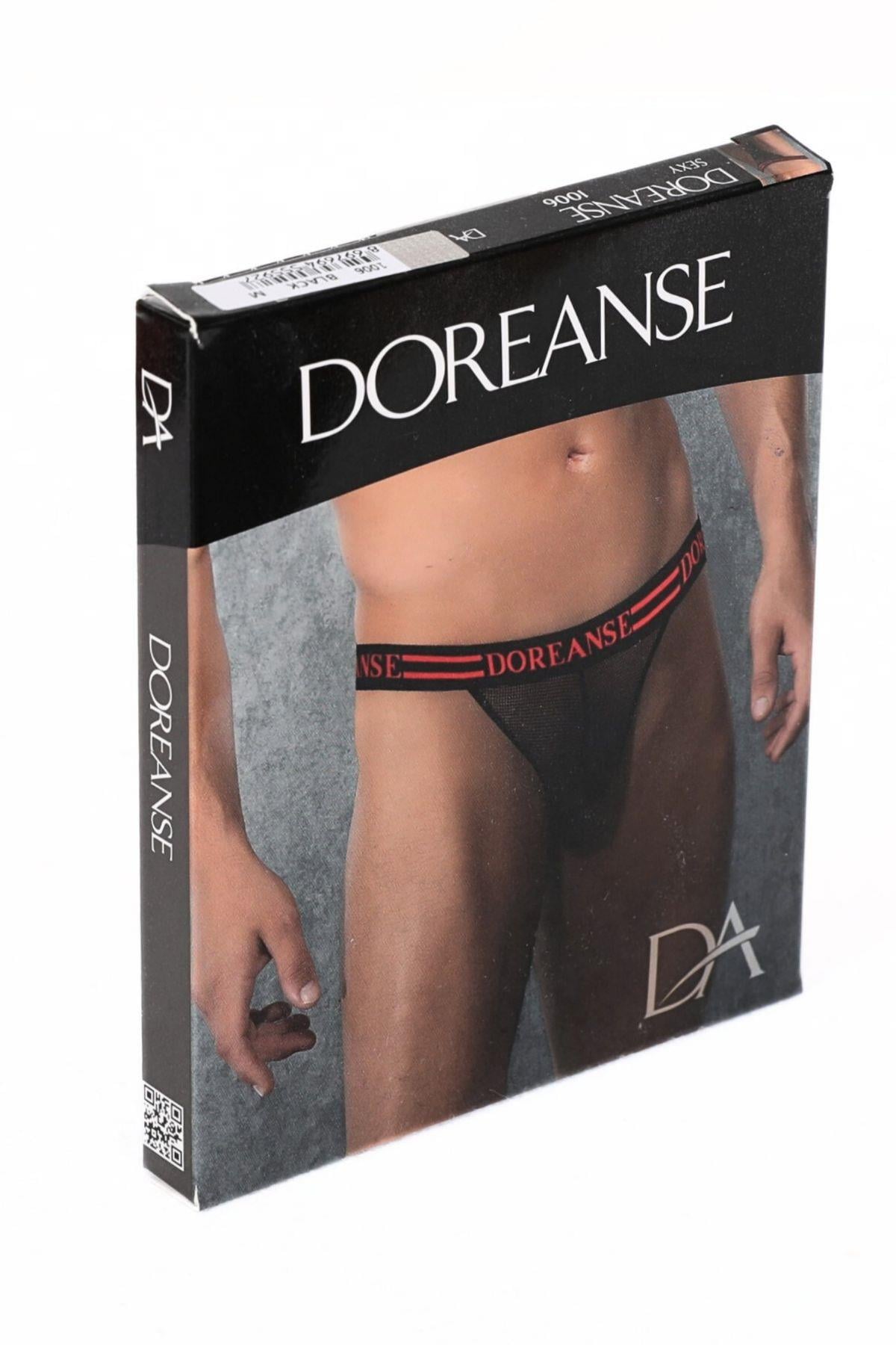 Doreanse Erkek Jockstrap Fantezi String  1006 Siyah