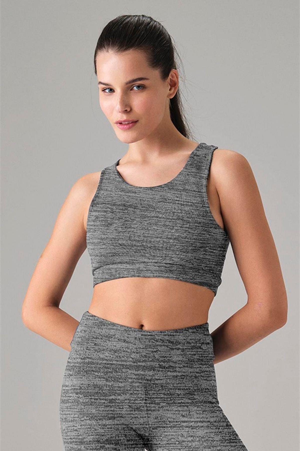 Doreanse Kadın Arkası Çapraz Spor Sütyen 5594 Gri