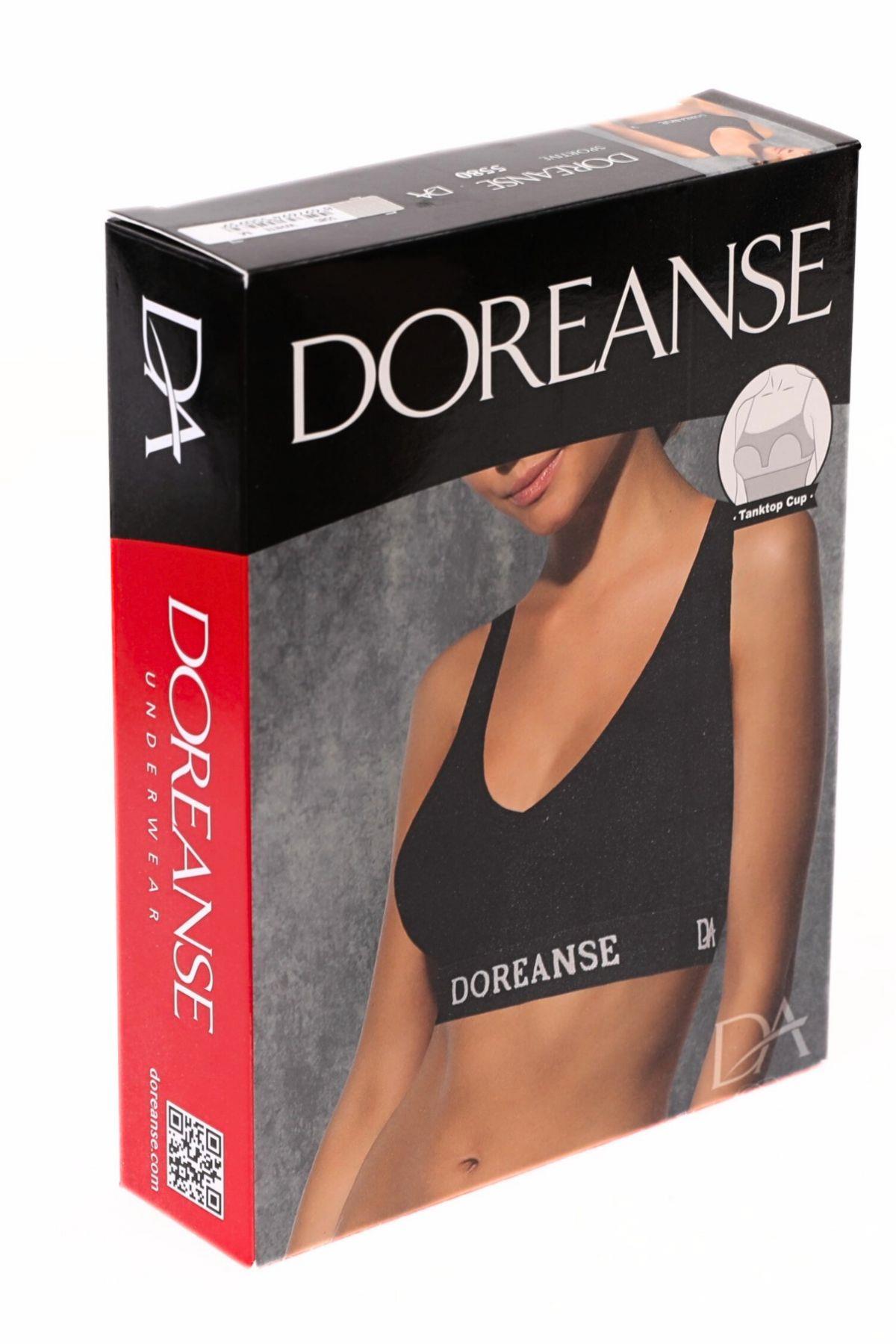 Doreanse Kadın Derin V Yaka Kaplı Spor Sütyen 5580 Beyaz