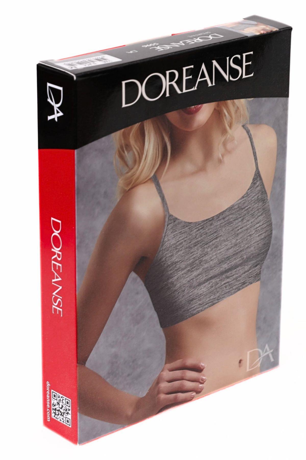 Doreanse Kadın File Detaylı Spor Sütyen 5596 Gri