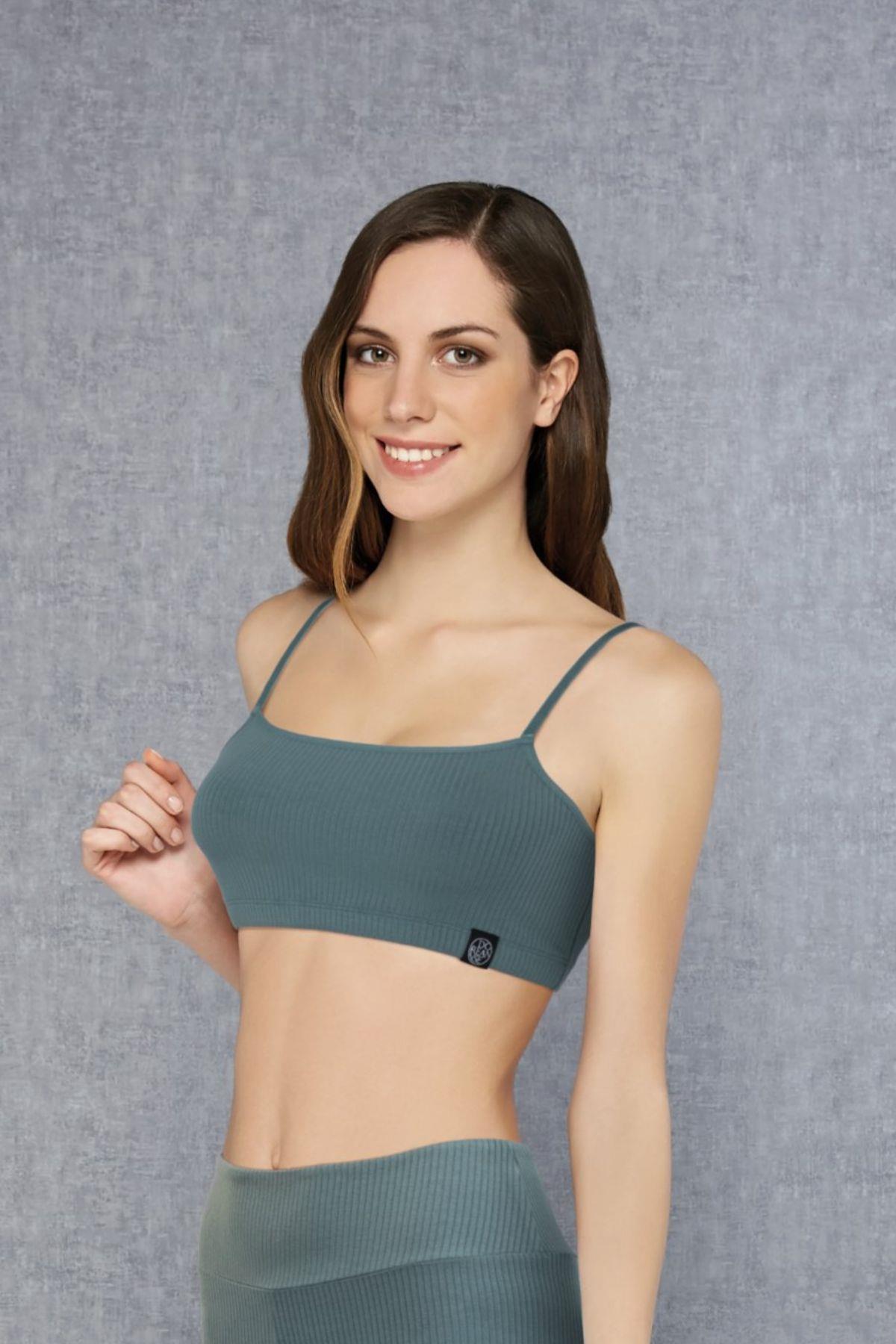 Doreanse Kadın Fitilli Spor Sütyen 5554 Vizon