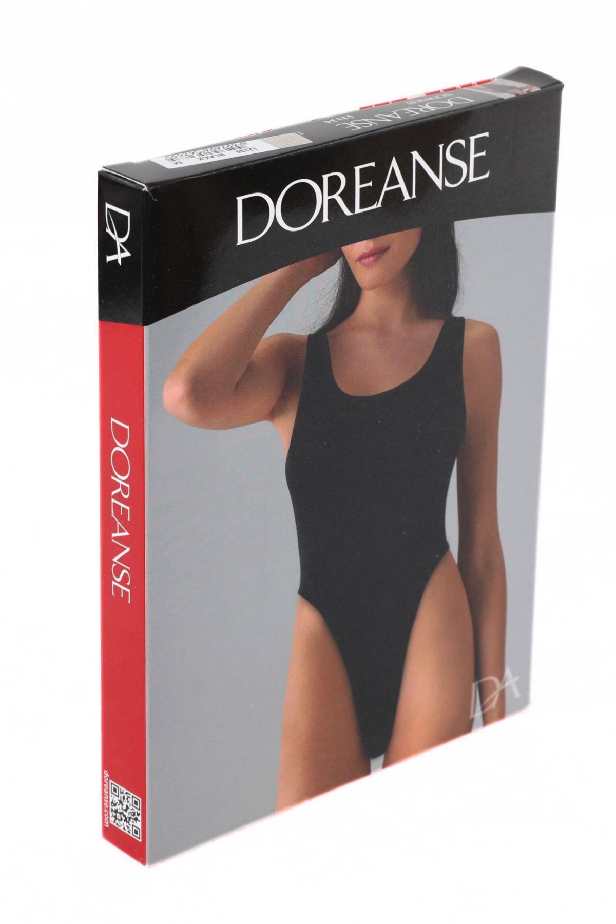 Doreanse Kadın Fitilli String Bodysuit 12135 Siyah