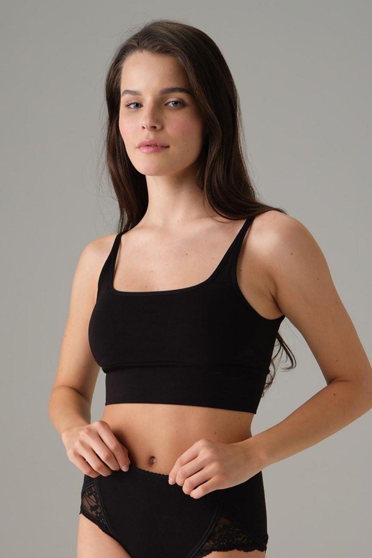 Doreanse Kadın İnce Askılı Kaplı Spor Sütyen 5562 Beyaz