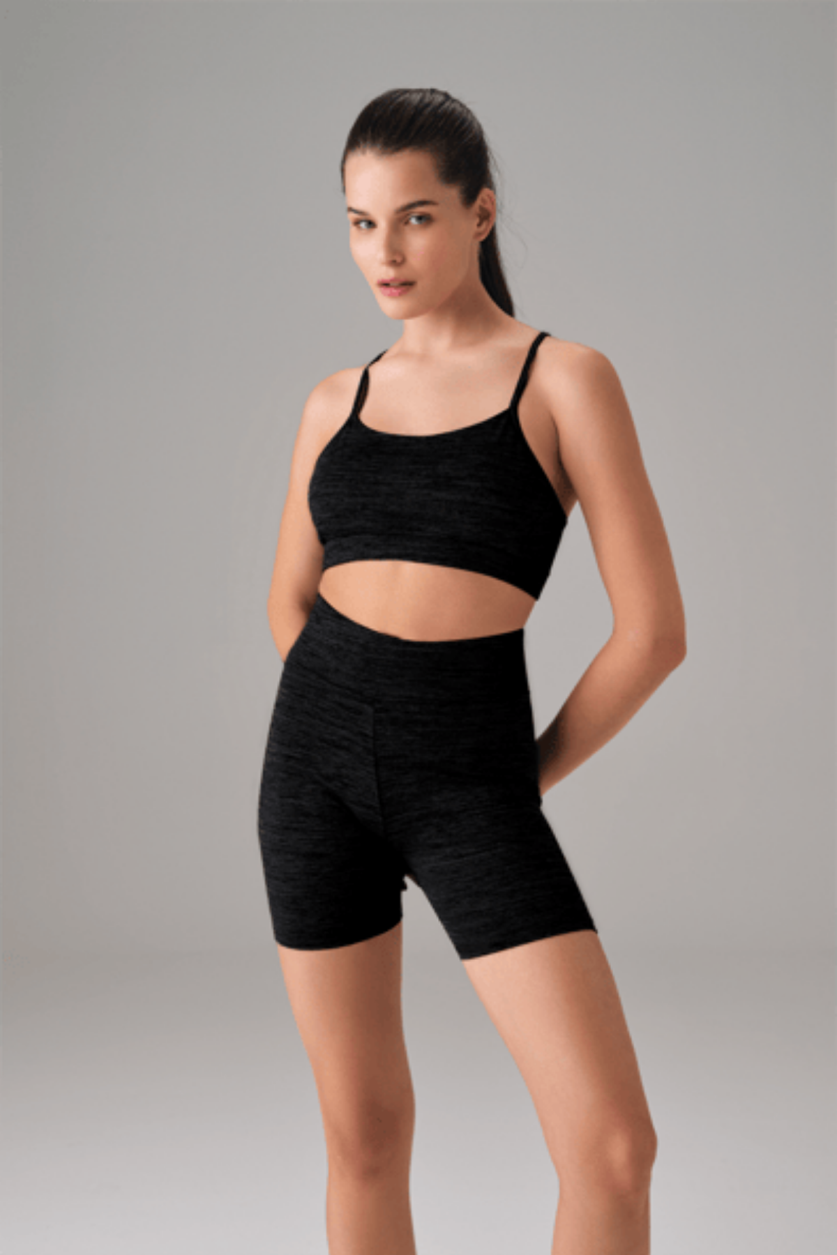 Doreanse Kadın Yüsek Bel Toparlıyıcı Kısa Tayt 8033 Siyah