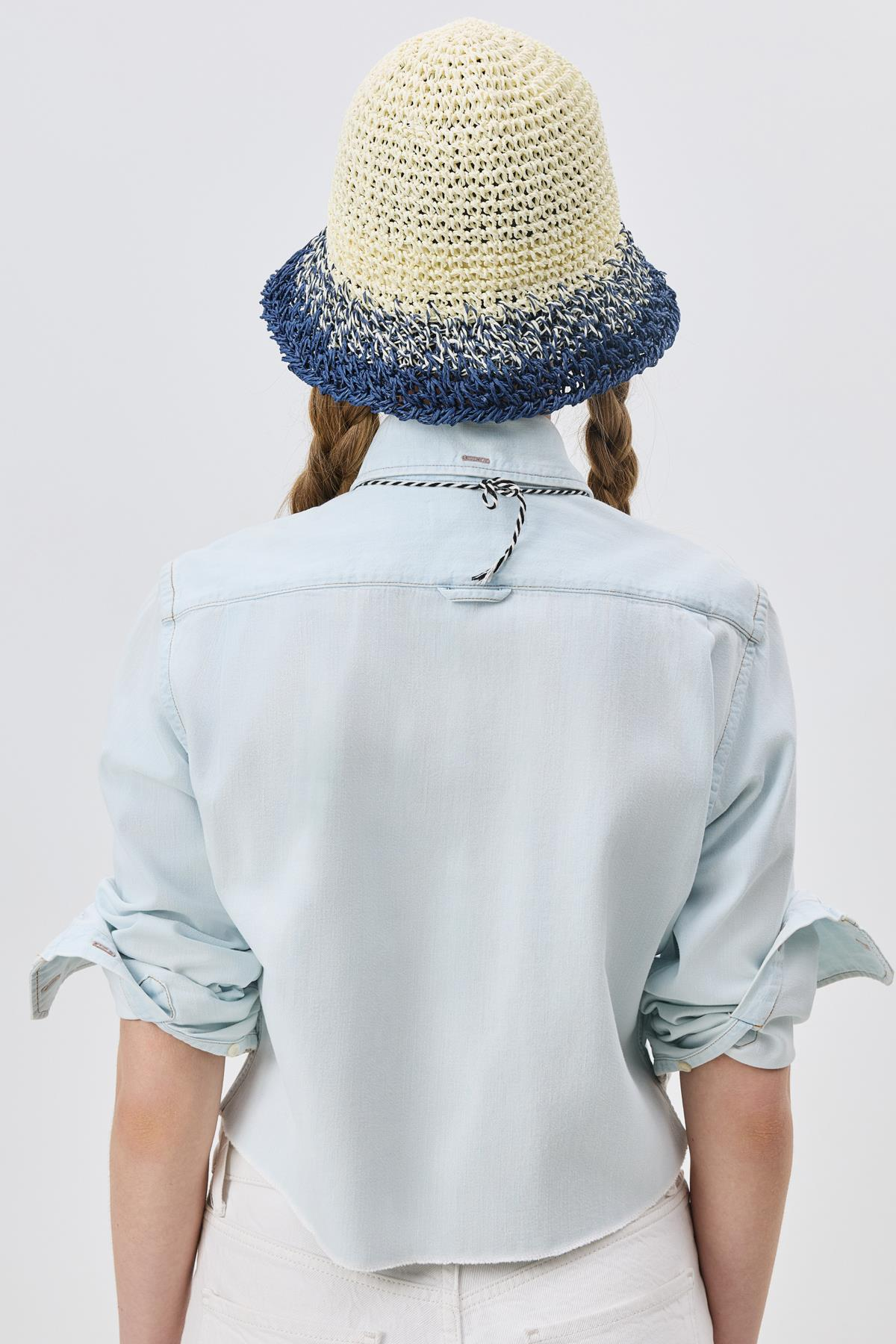 El Örgüsü Hasır Şapka Y8210 Ekru