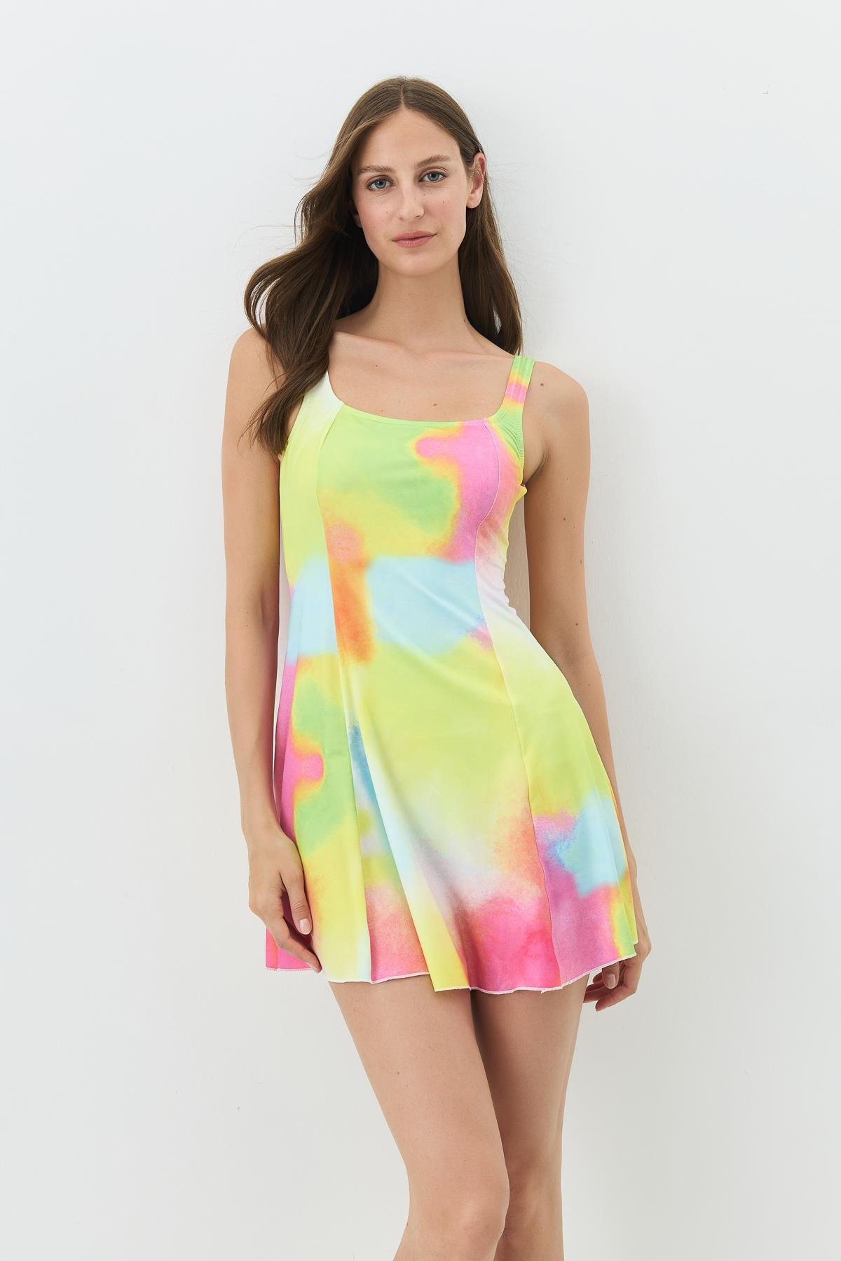 Elbise Mayo 7783 Sarı/Pembe