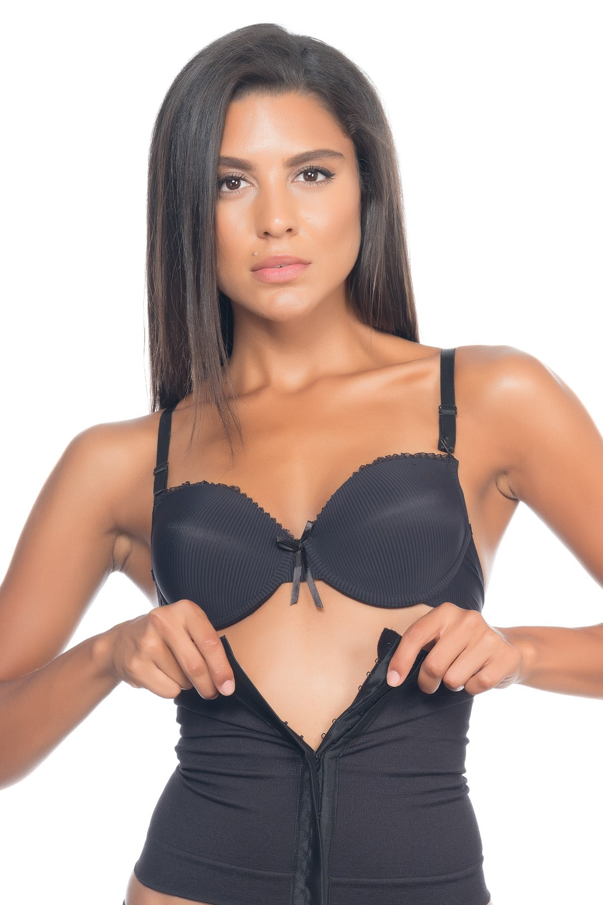 Emay 2026 Agraflı Korse Siyah