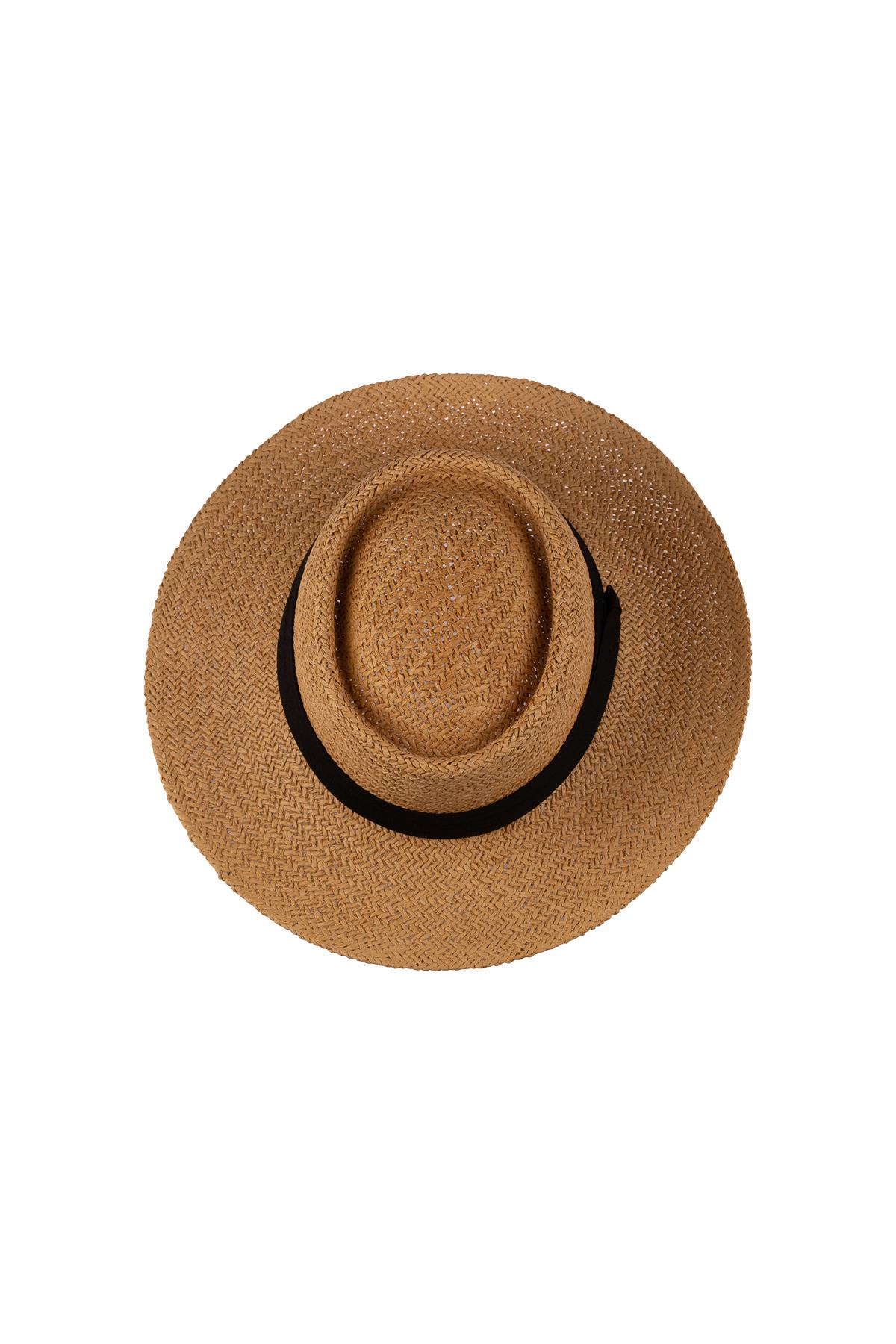 Erkek Bant Detaylı Hasır Fötr Şapka Y24750-03 Kahverengi