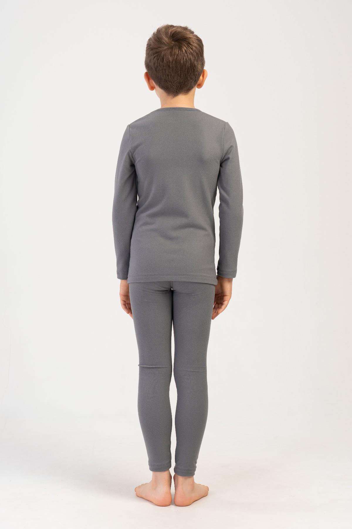 Erkek Çocuk Uzun Kol Bisiklet Yaka Termal Takım 405160 Füme