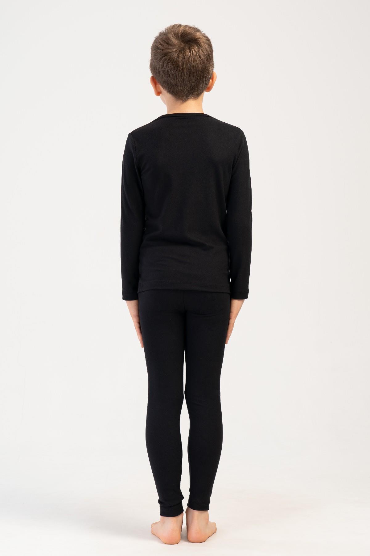 Erkek Çocuk Uzun Kol Bisiklet Yaka Termal Takım 405160 Siyah