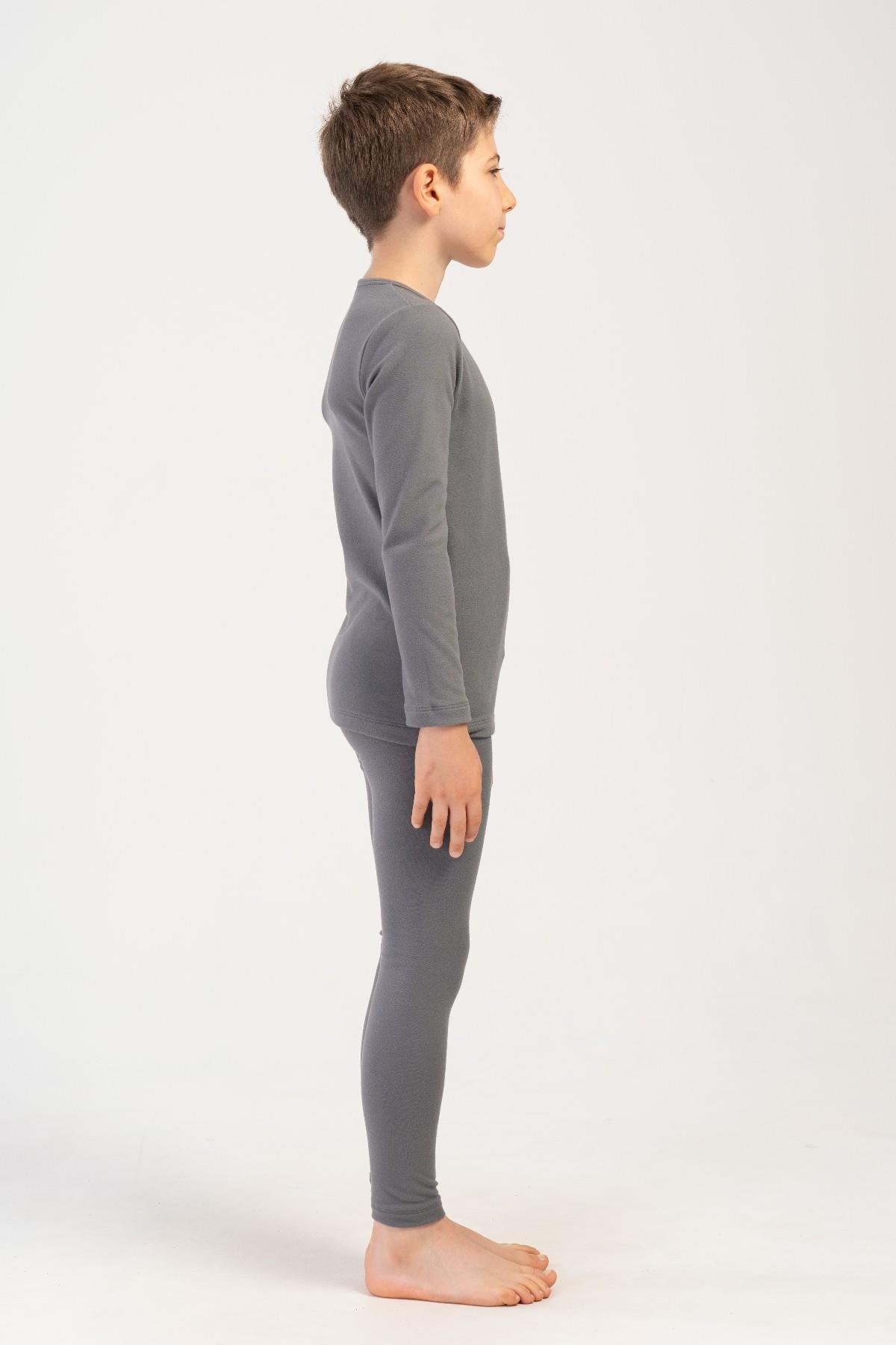 Erkek Çocuk Uzun Kol Bisiklet Yaka Termal Takım 405160 Füme