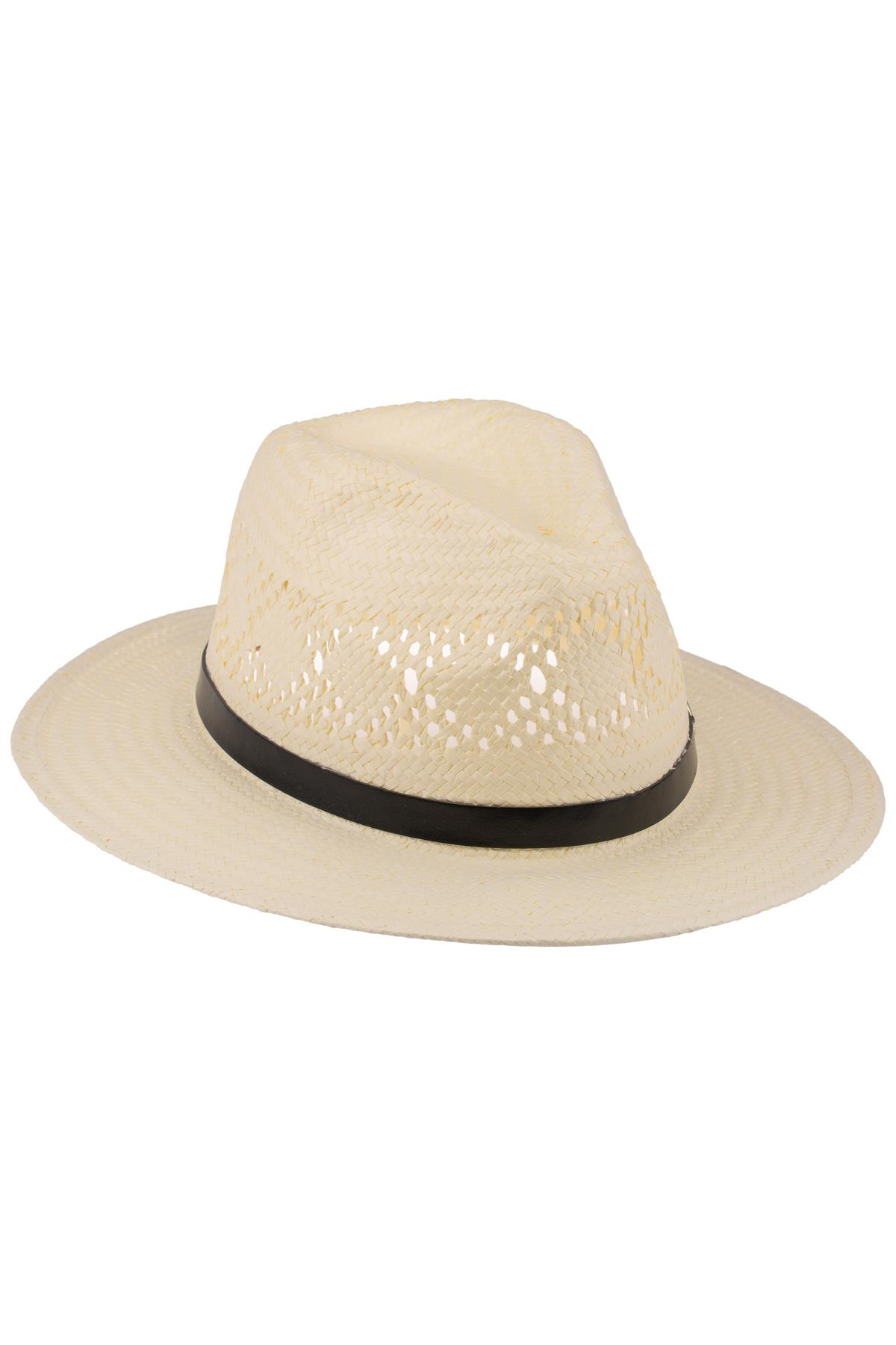 Erkek Kemer Detaylı Hasır Şapka Y25750-16 Krem