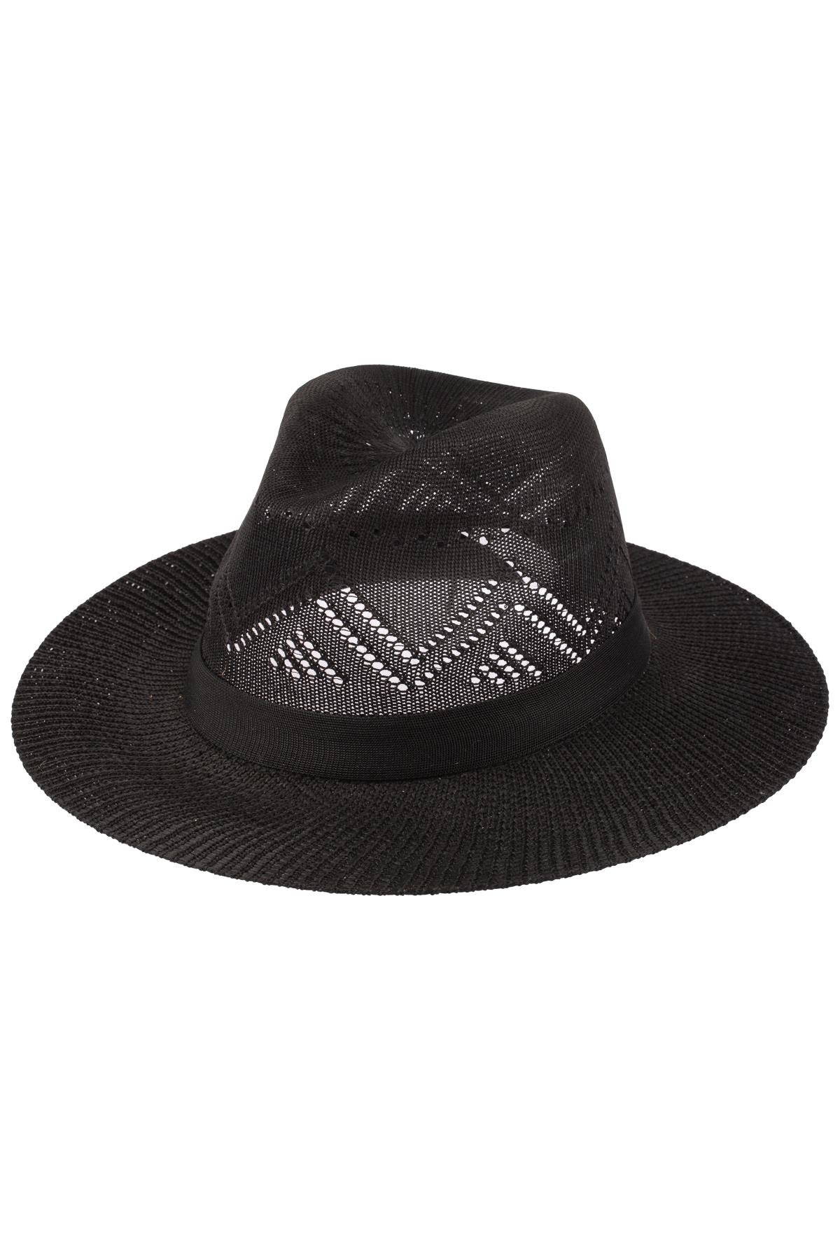 Erkek Merserize Geniş Kenar Fötr Şapka T25750-02 Siyah