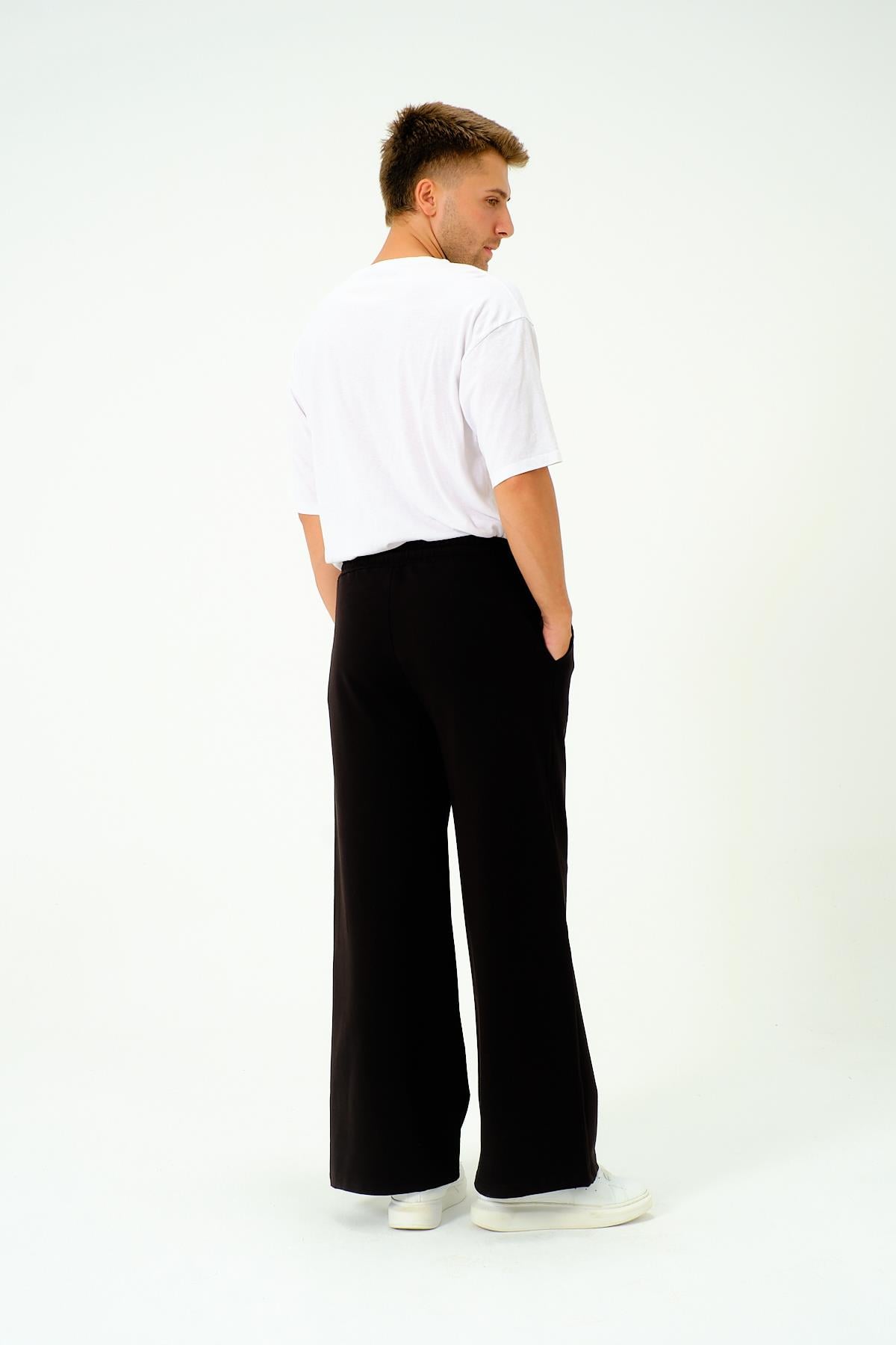 Erkek Oversize Lastikli Baggy Eşofman Altı  786 Siyah