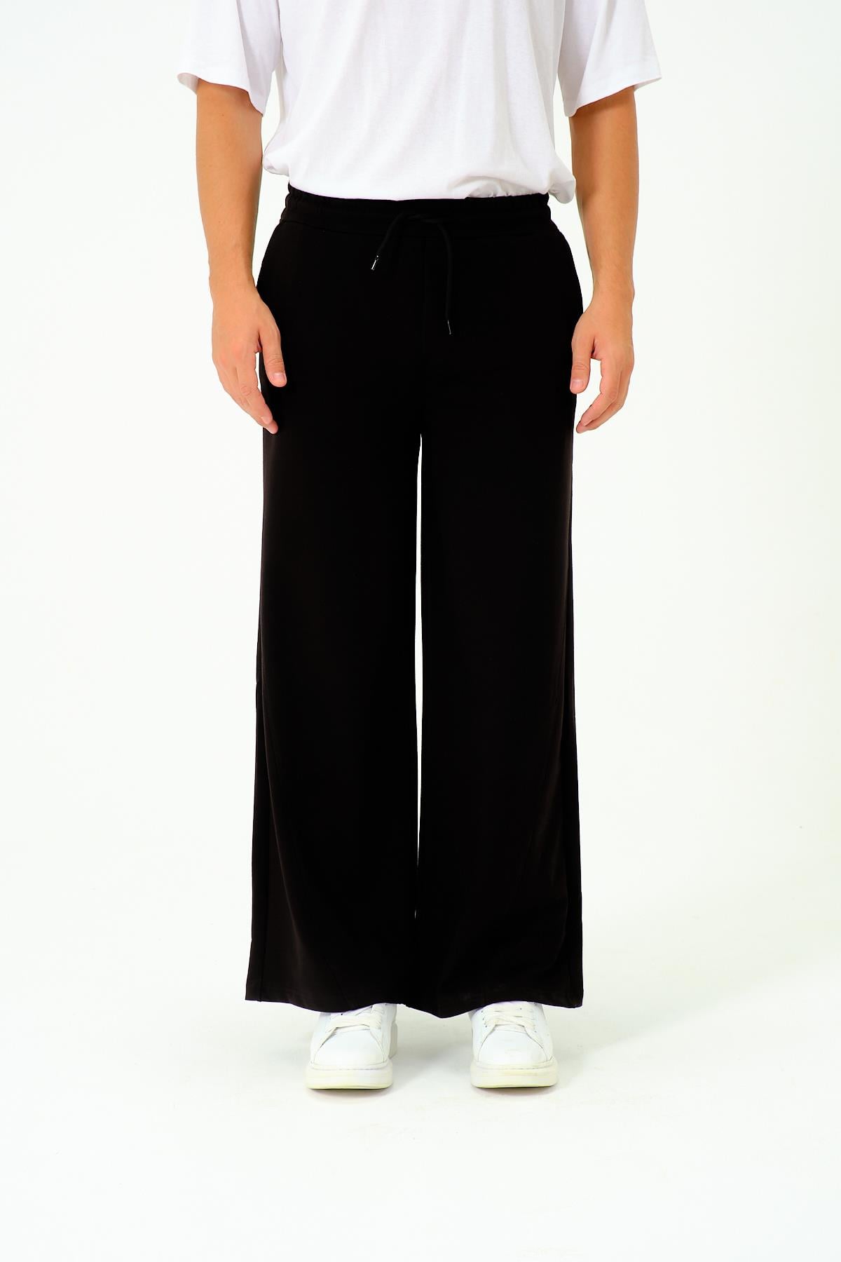 Erkek Oversize Lastikli Baggy Eşofman Altı  786 Siyah