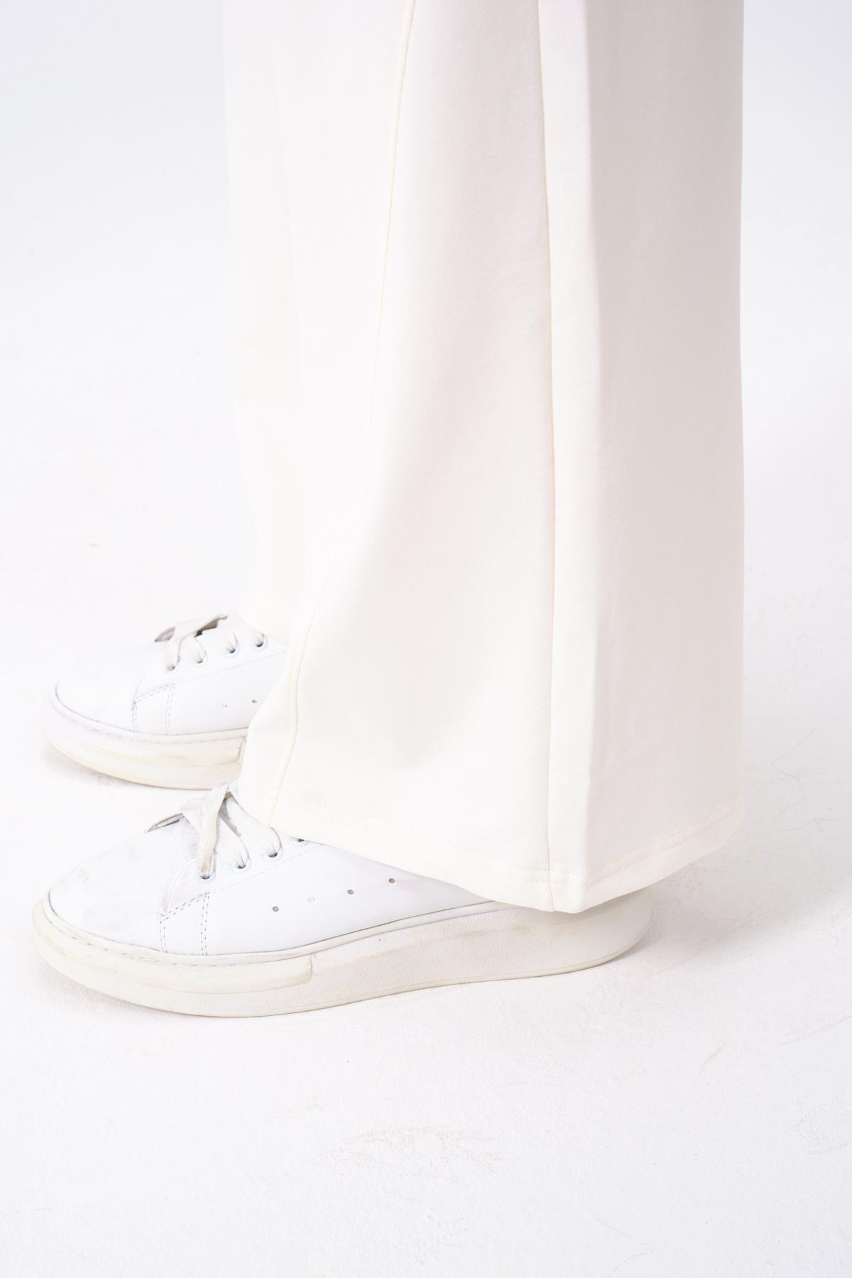 Erkek Oversize Lastikli Baggy Eşofman Altı  786 Ekru