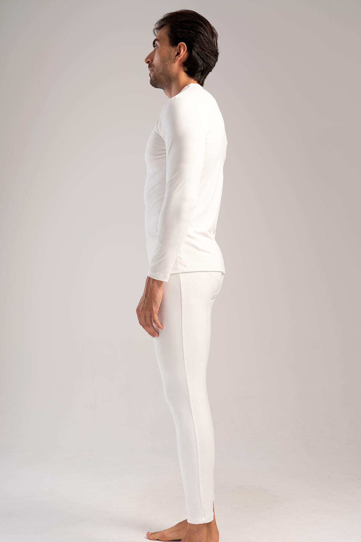 Erkek Uzun Kol Bisiklet Yaka Termal İçlik Takım 405153 / 409002 Ekru