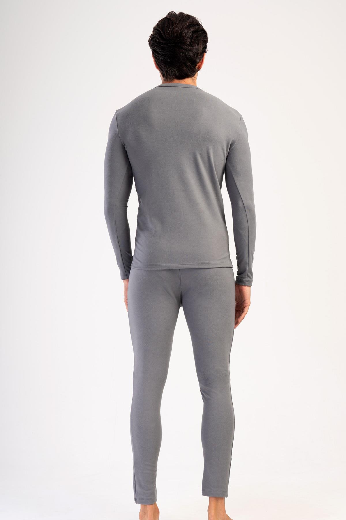 Erkek Uzun Kol Bisiklet Yaka Termal İçlik Takım 405153 Füme