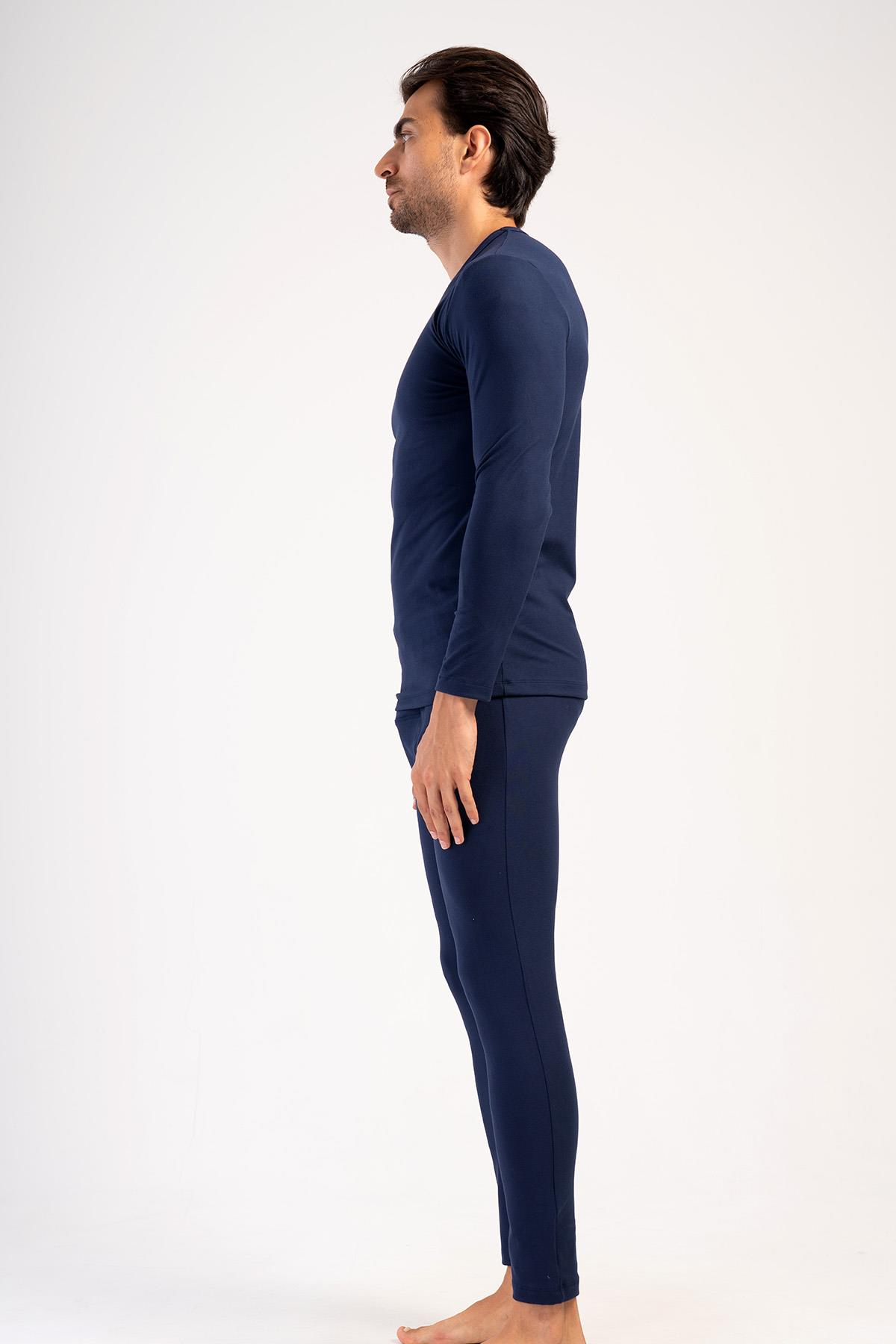Erkek Uzun Kol Bisiklet Yaka Termal İçlik Takım 405153 Lacivert