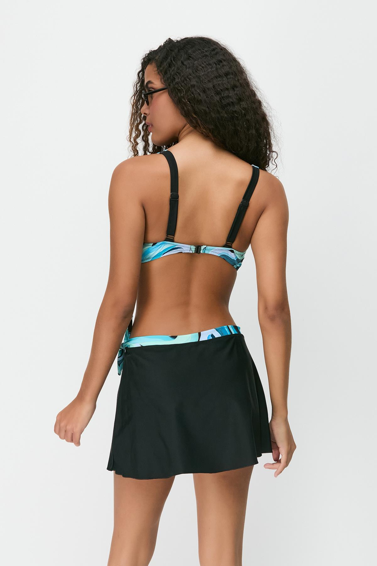 Etekli Toparlayıcı Bikini Takım 3262 Siyah