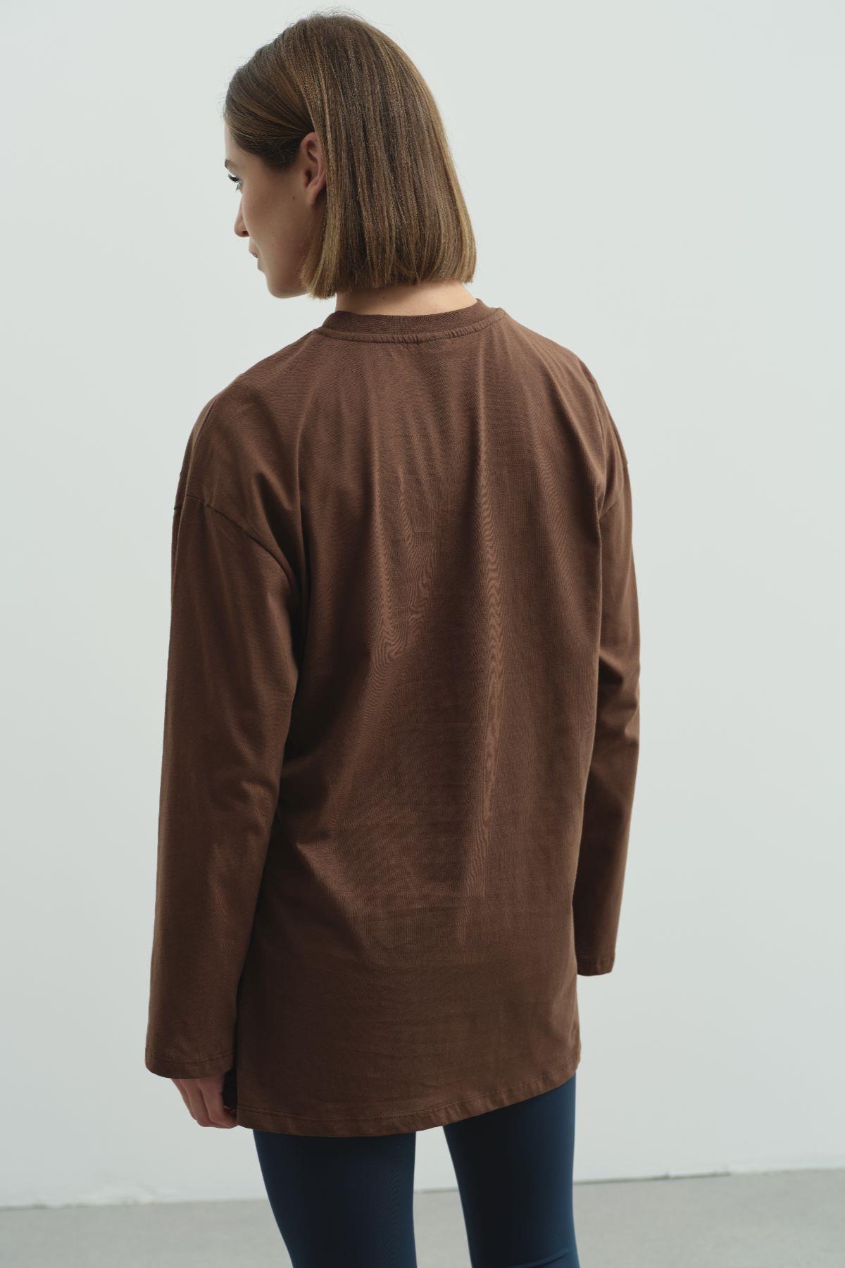 Geniş Kol Oversize 2'li Paket T-Shirt 964 Gül/Kahverengi