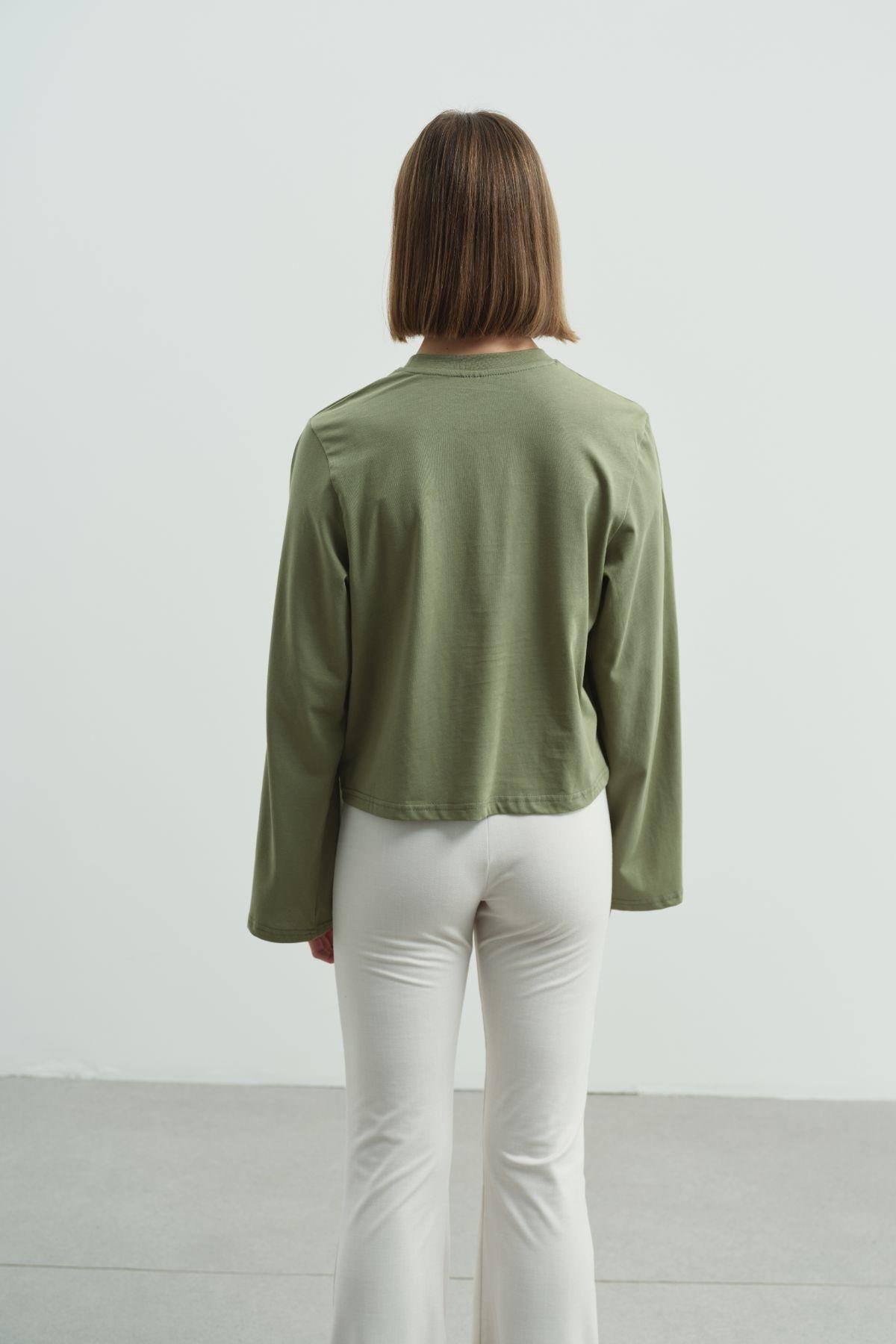 Geniş Kol Oversize 2'li Paket T-Shirt 965 Haki/Füme