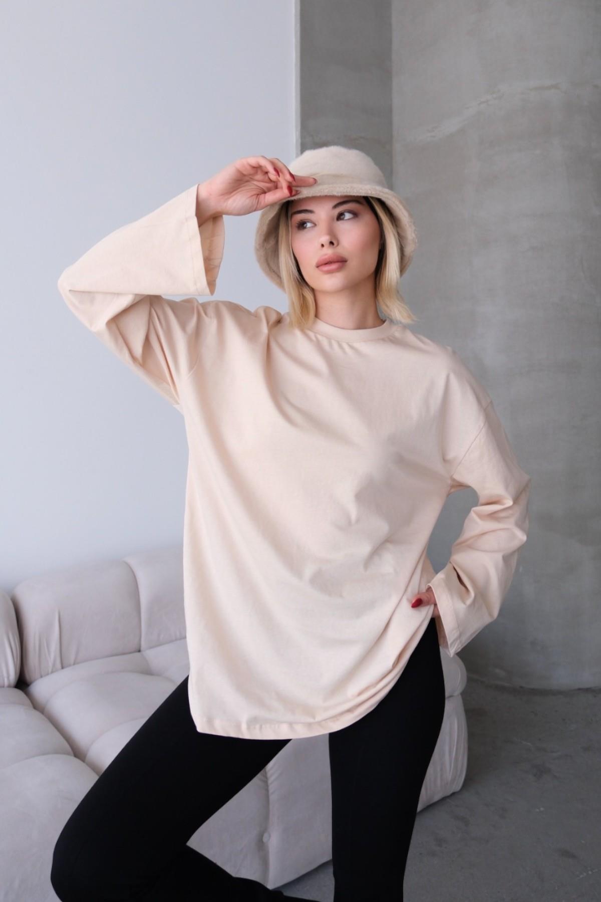 Geniş Kol Oversize 2'li Paket T-Shirt 964 Haki/Bej