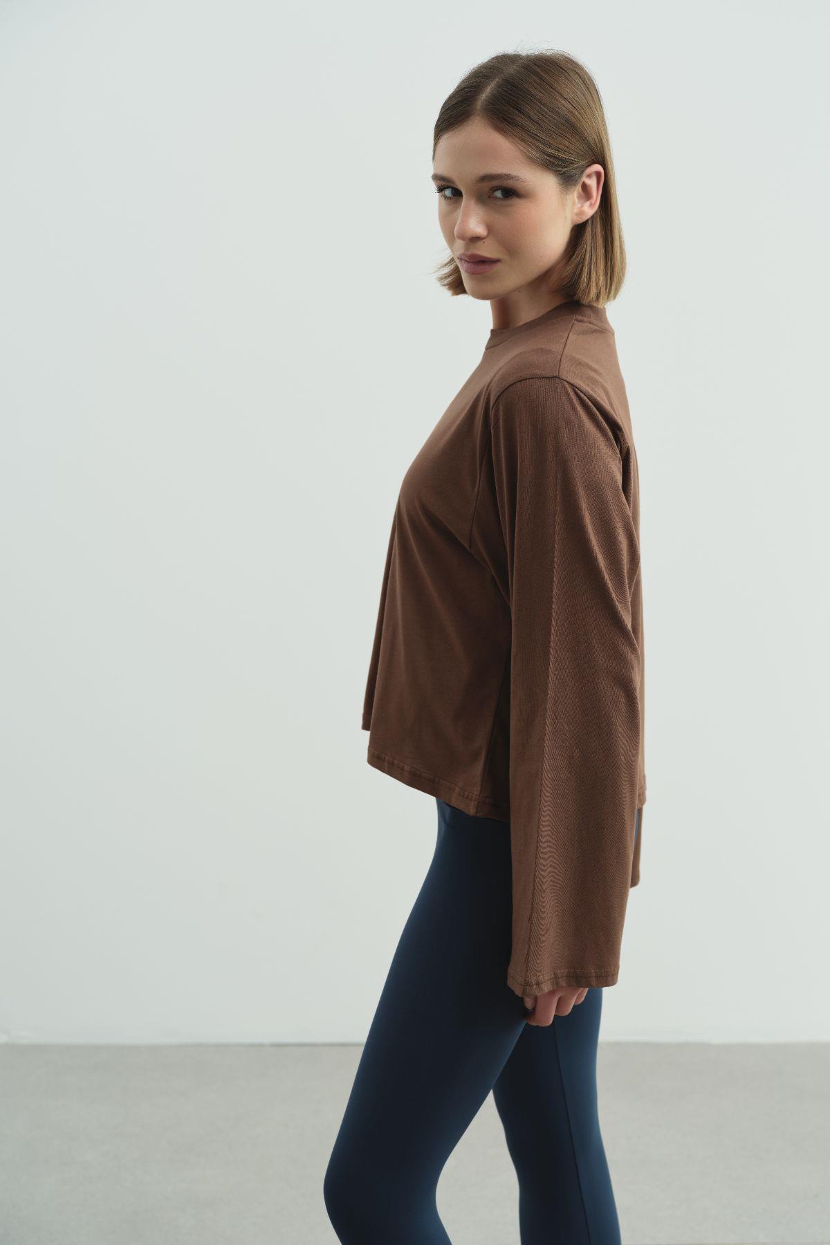 Geniş Kol Oversize 2'li Paket T-Shirt 965 Bej/Kahverengi