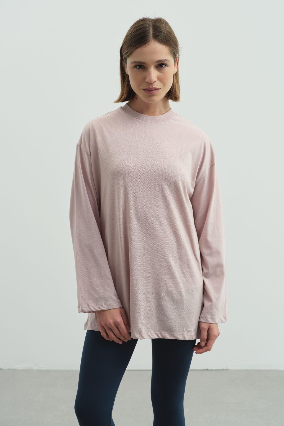 Geniş Kol Oversize 2'li Paket T-Shirt 964 Lila/Sarı