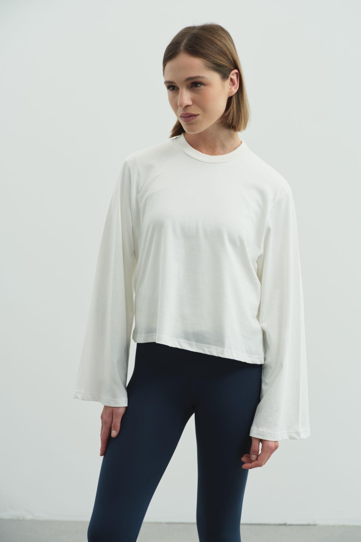 Geniş Kol Oversize 2'li Paket T-Shirt 965 İndigo/Ekru