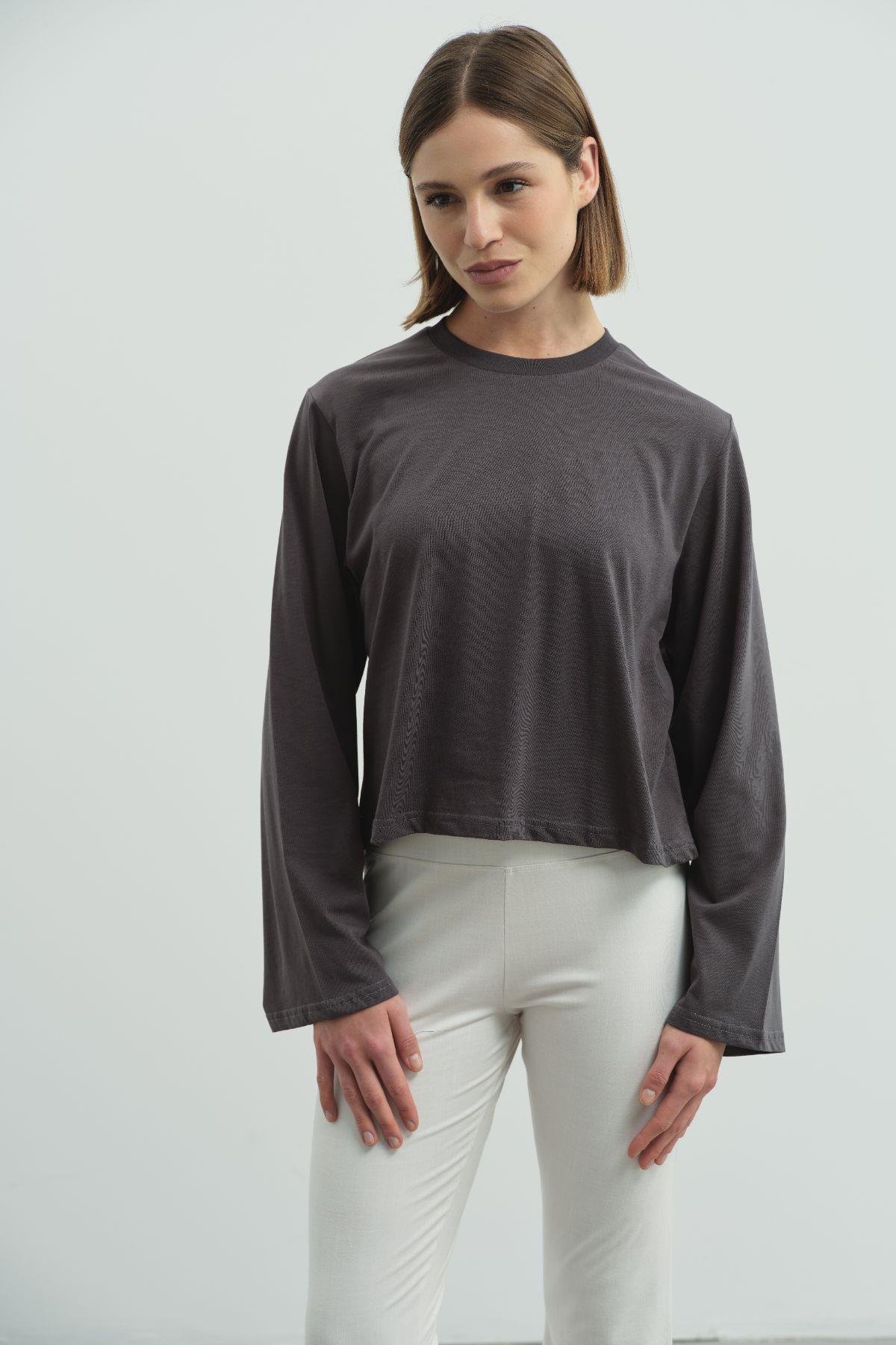 Geniş Kol Oversize 2'li Paket T-Shirt 965 Haki/Füme