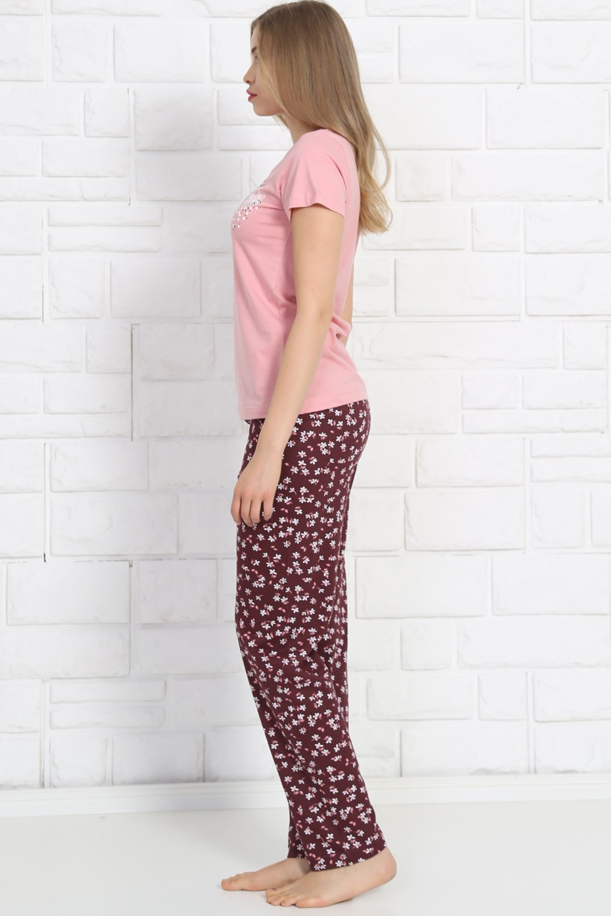 Good Look 8101273789 Kadın Kısa Kol Pijama Takım Gül Kurusu