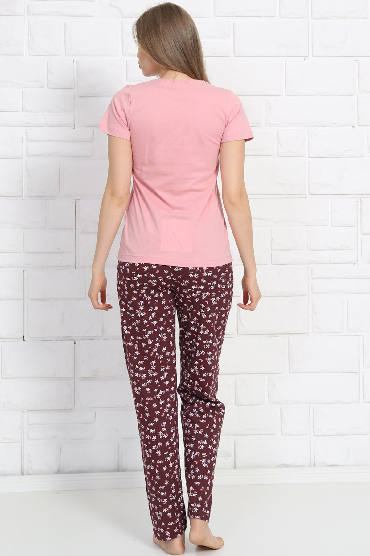 Good Look 8101273789 Kadın Kısa Kol Pijama Takım Gül Kurusu