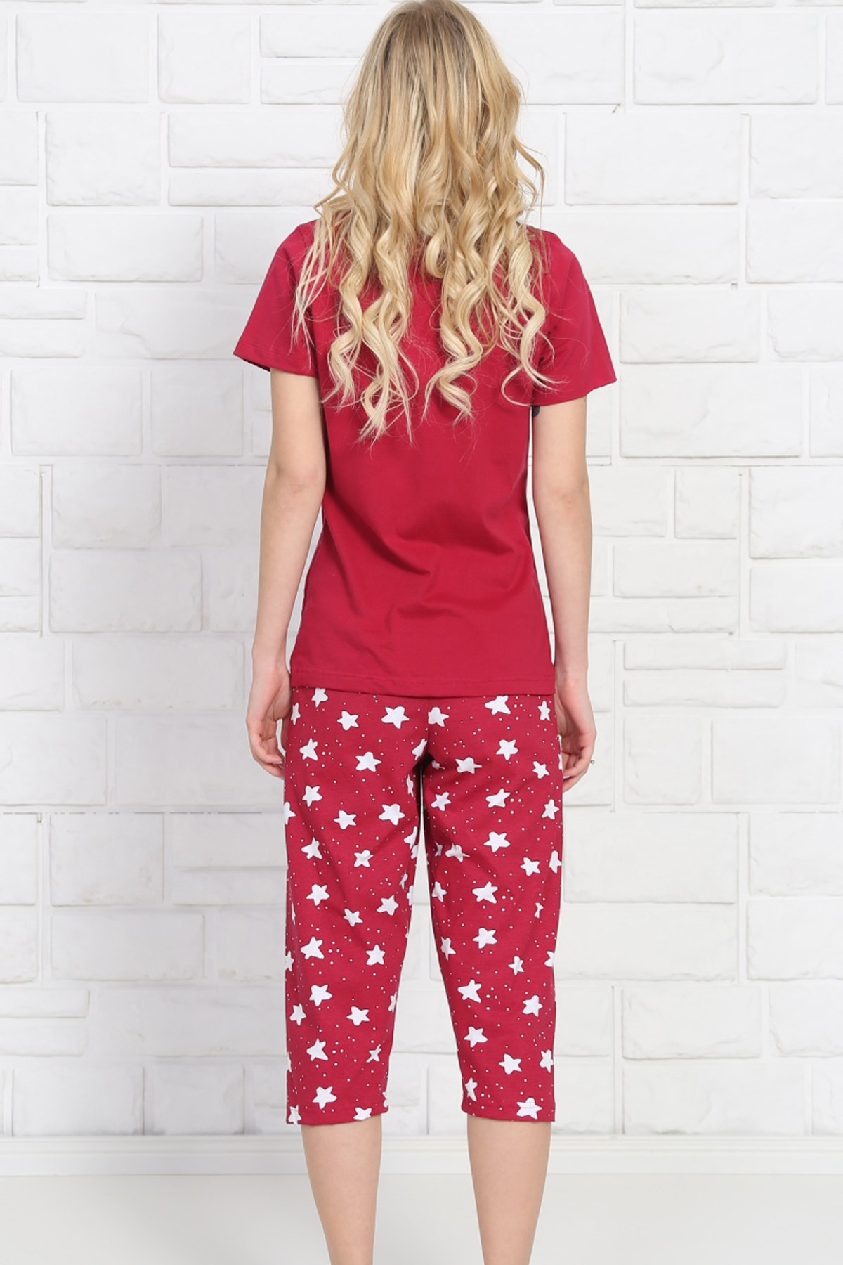 Good Look 8101422051 Kadın Kapri Pijama Takım Bordo