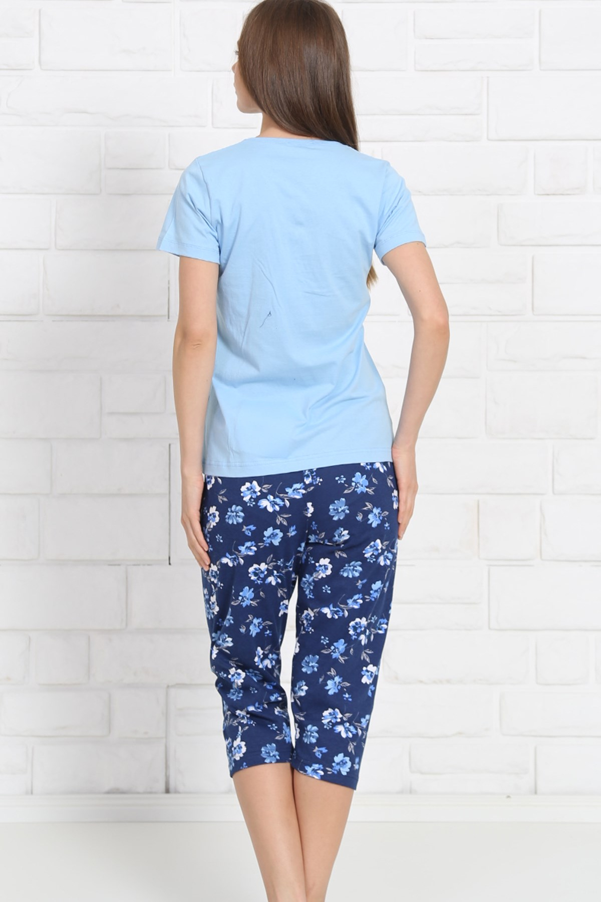 Good Look 8101798188 Kadın Kapri Pijama Takım Turkuaz