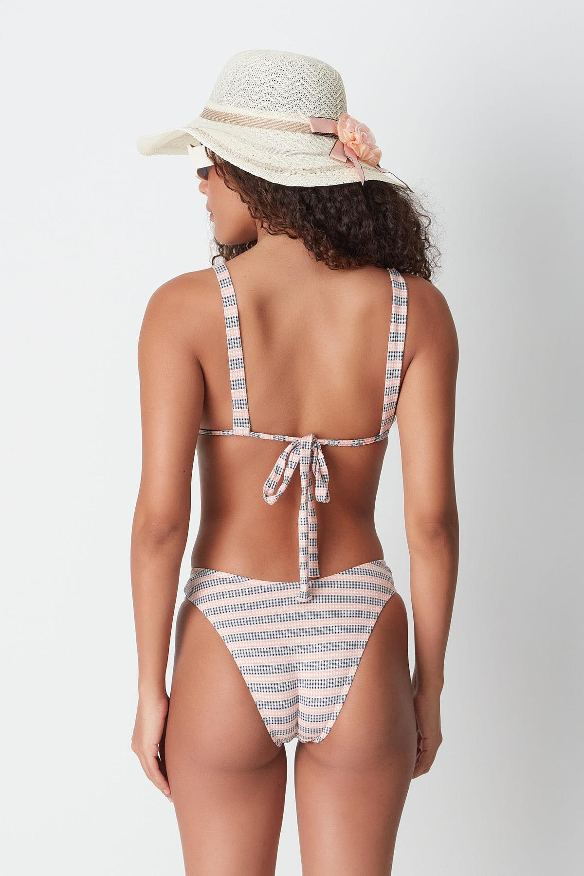 Halka Detay Bikini Takım 3283 Somon/Siyah