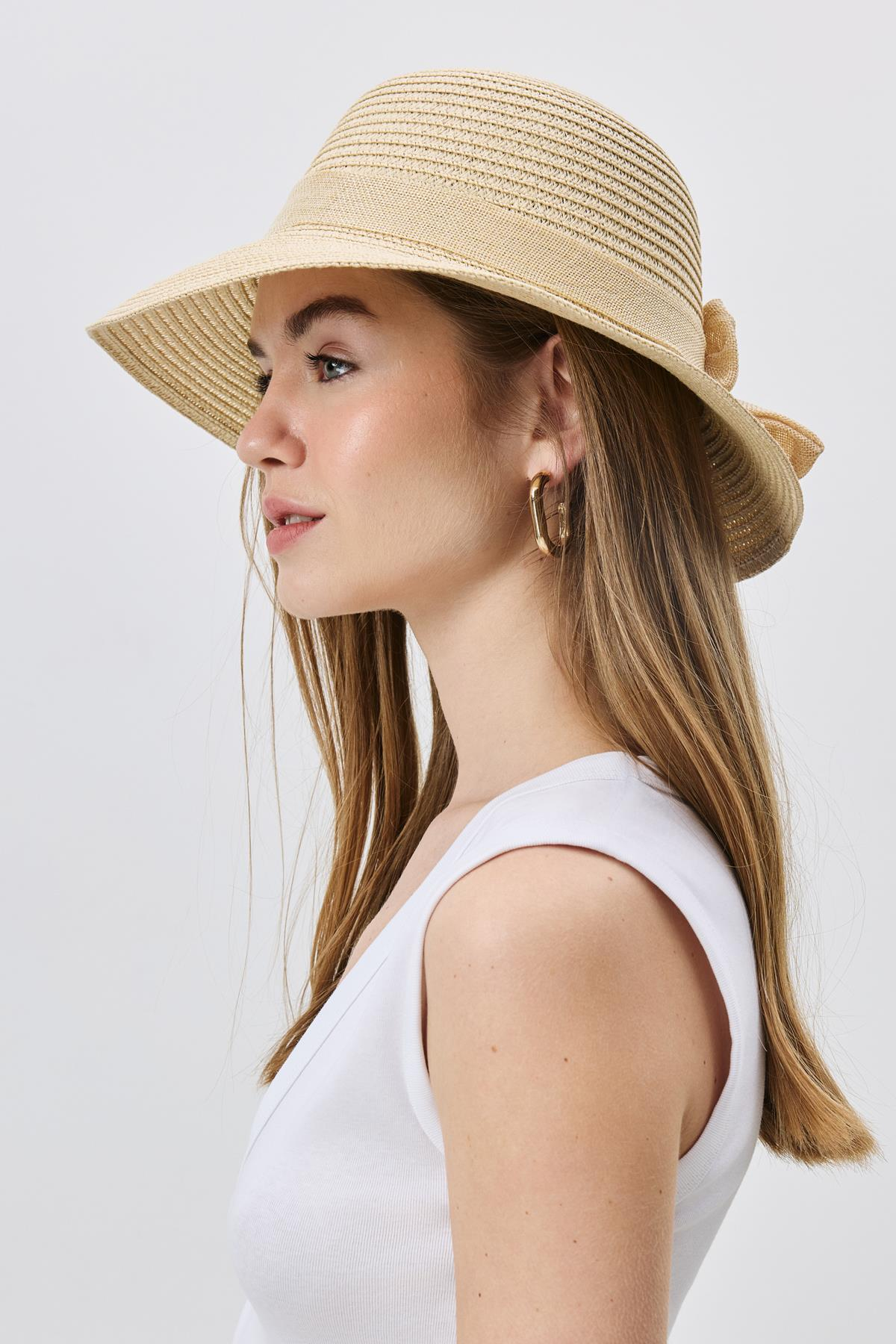 Hasır Plaj Şapkası Y25730-20 Bej
