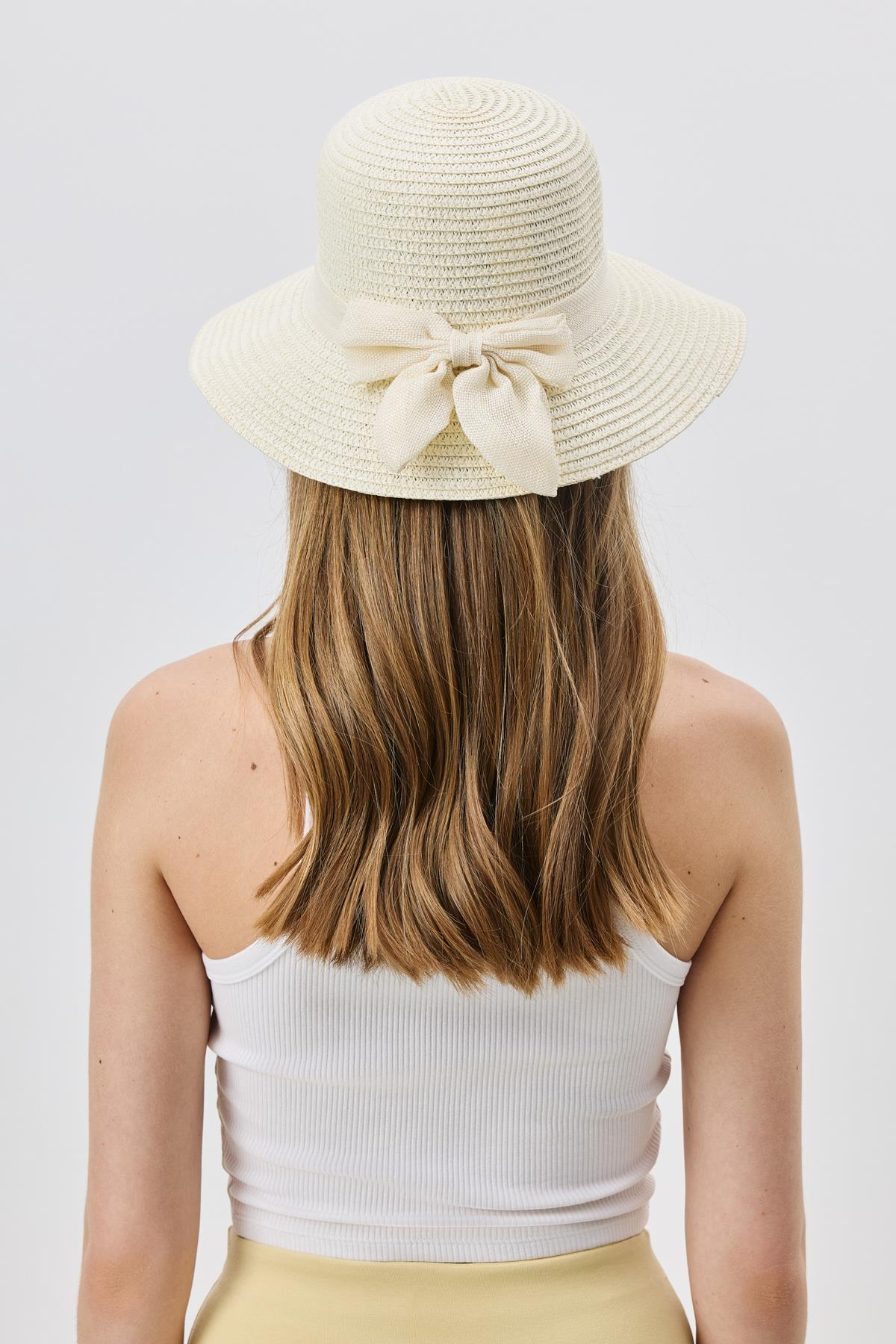 Hasır Plaj Şapkası Y25730-20 Krem