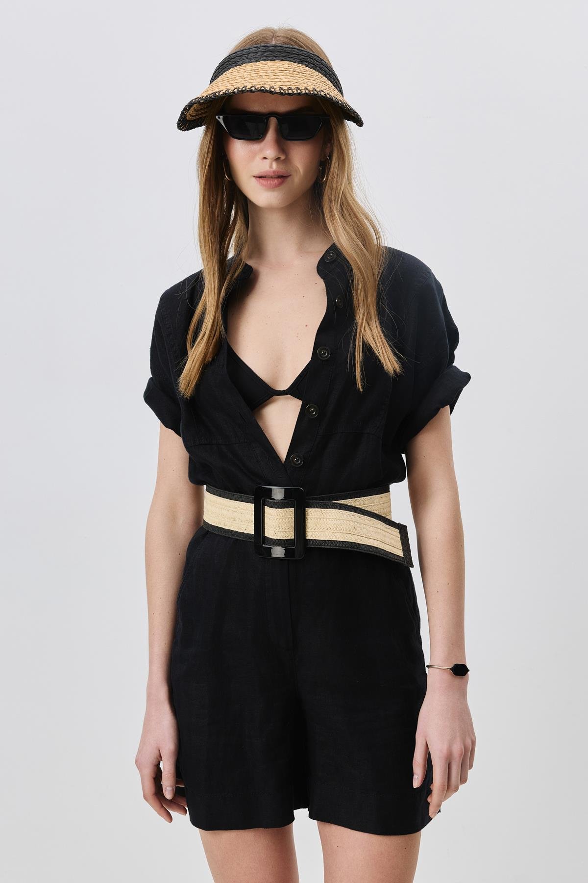 Hasır Vizör Şapka Y8213 Camel