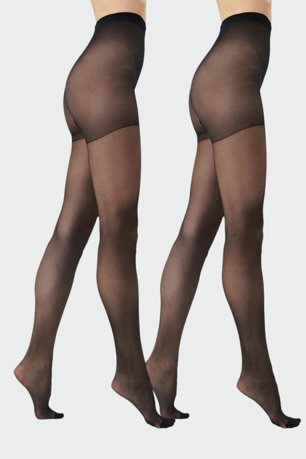 İnce 15 Denye 2'li Külotlu Çorap Siyah