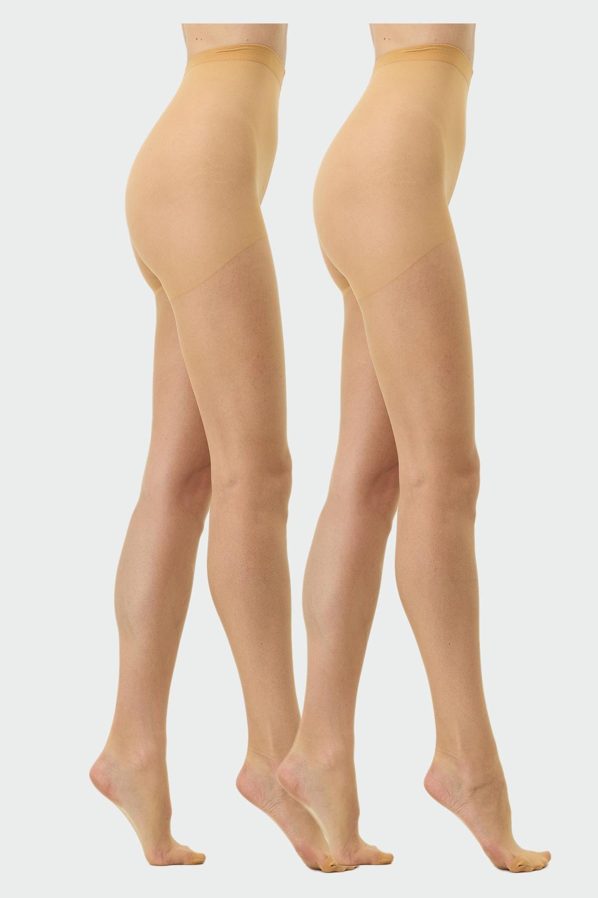 İnce 15 Denye 2'li Külotlu Çorap Ten