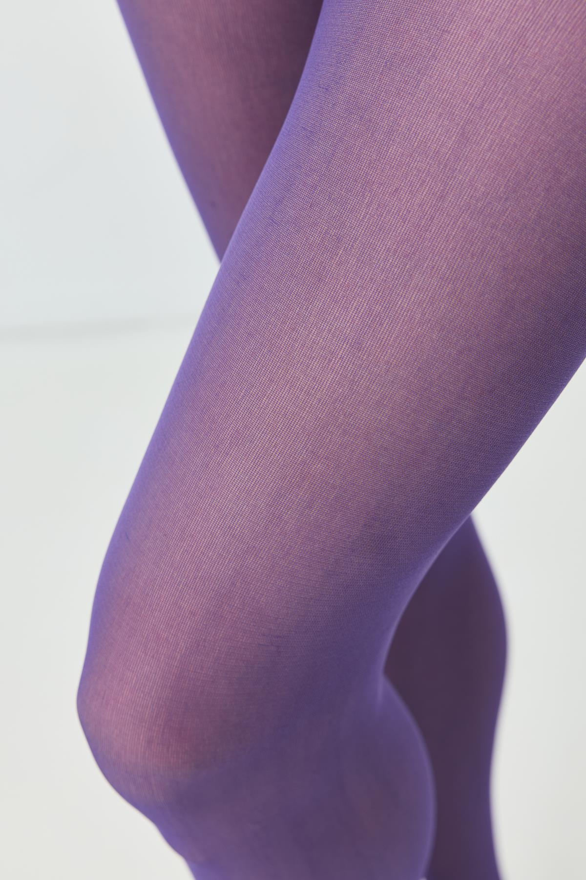 İnce 40 Opak 2'li Külotlu Çorap Mor/Siyah