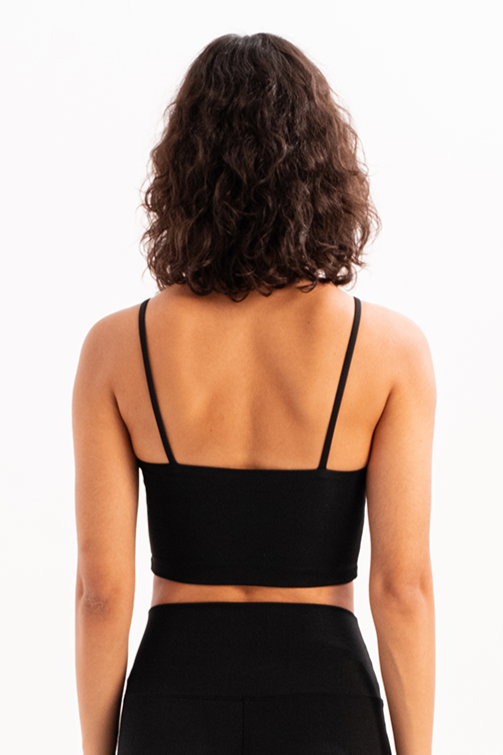 İnce Askılı Çıkarılabilir Pedli Bra Kadın Sporcu Sütyeni Spica Siyah